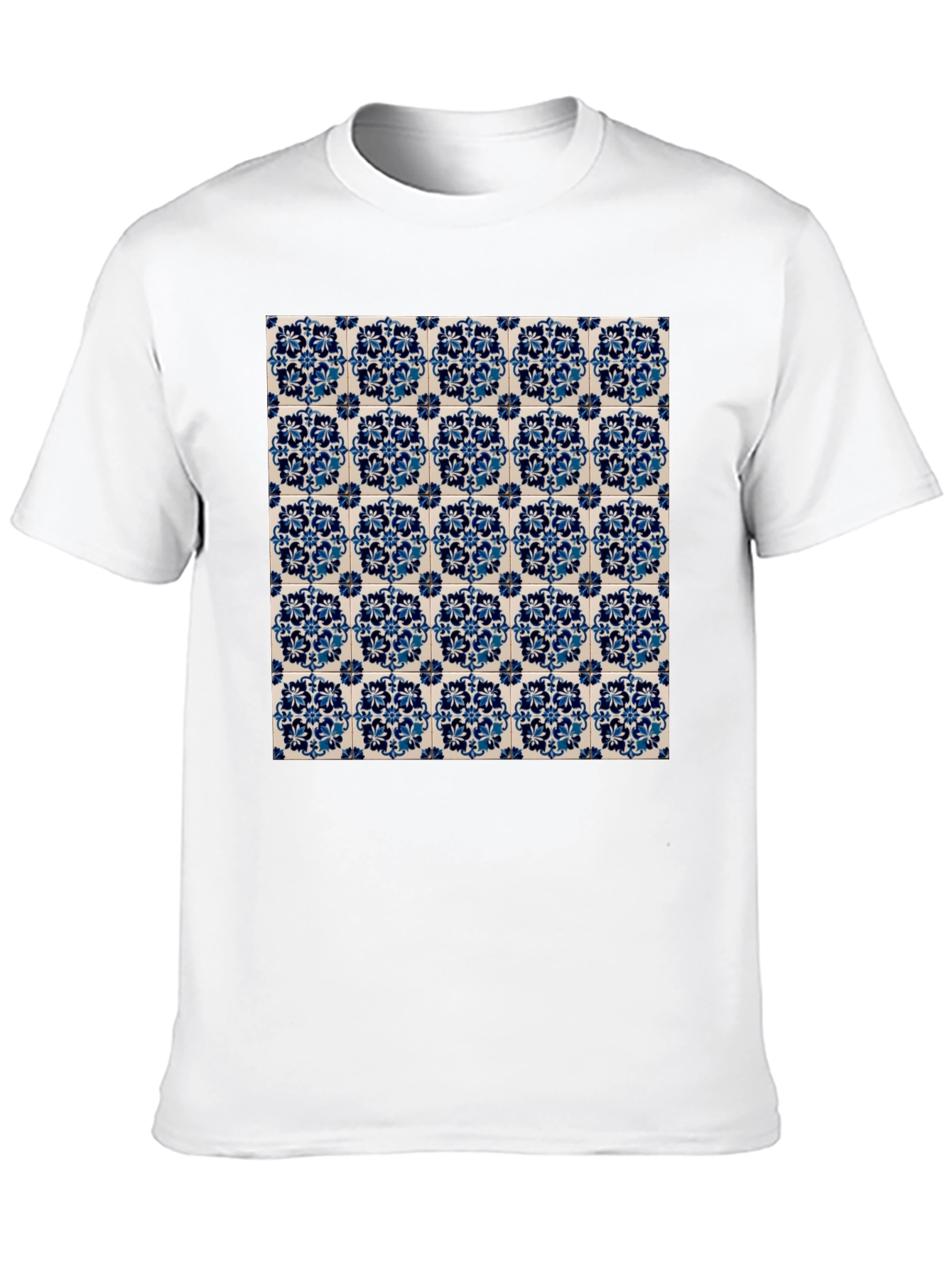 Azulejo Pattern Graphic Tee - Black