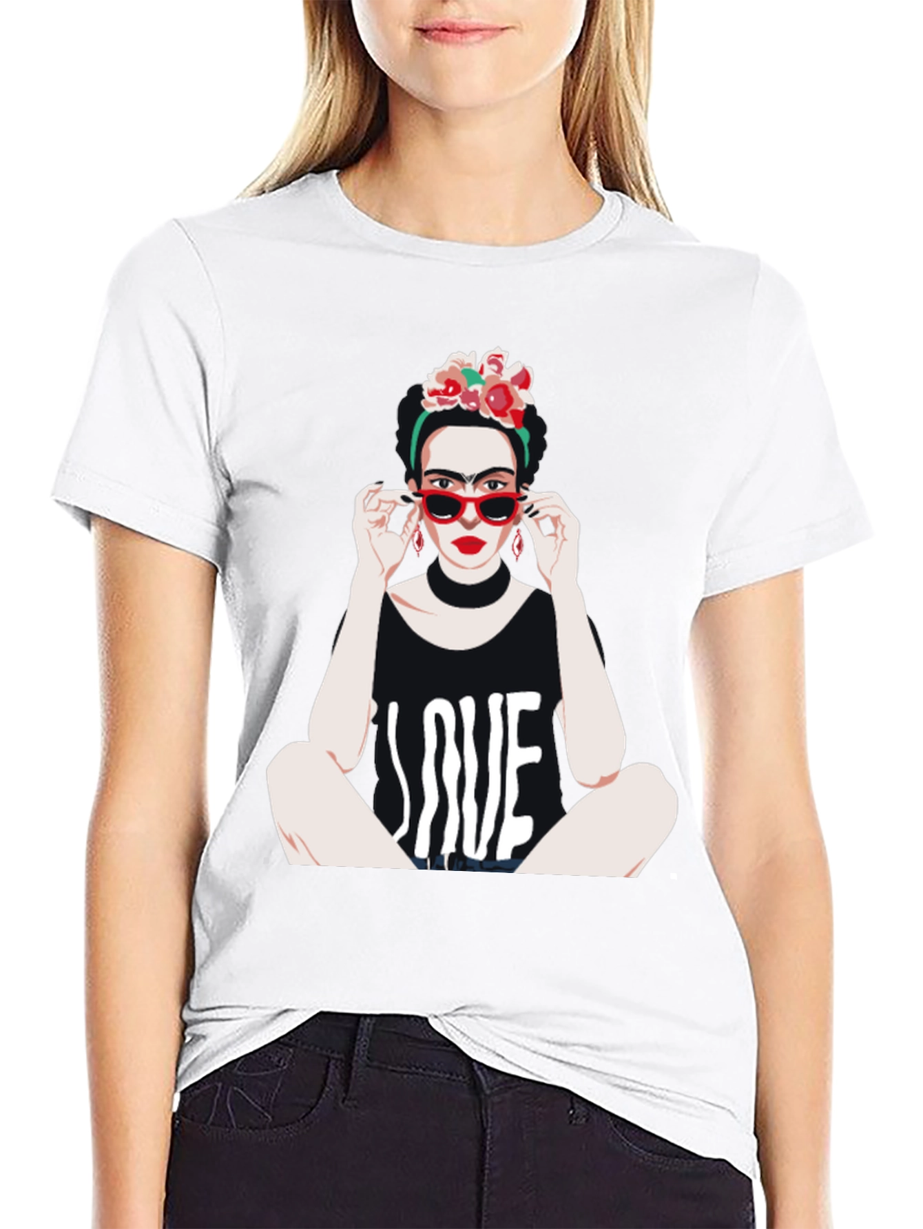 Frida Kahlo LOVE Graphic T-Shirt - Unique Artistic Design