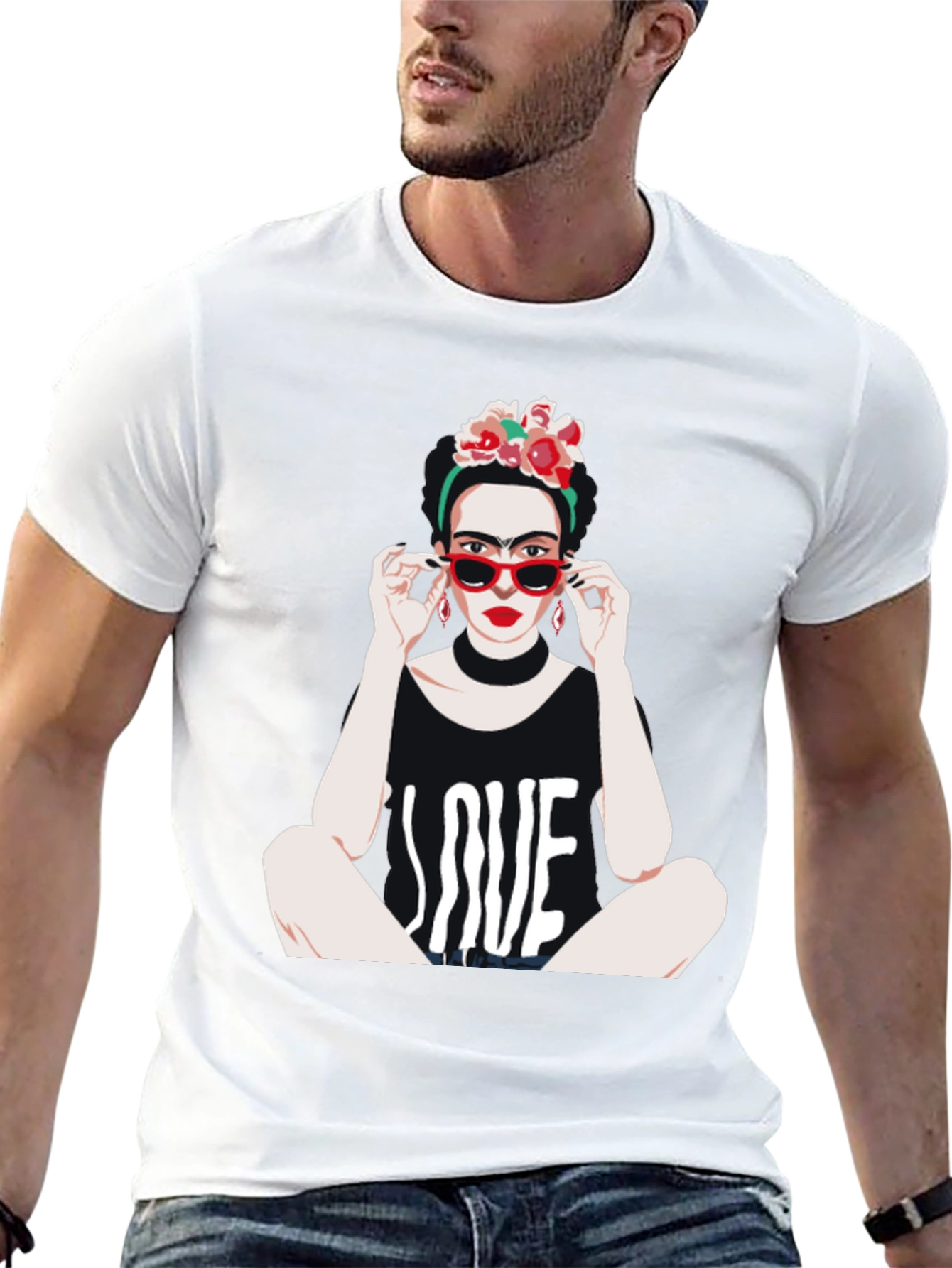 Frida Kahlo LOVE Graphic T-Shirt - Unique Artistic Design