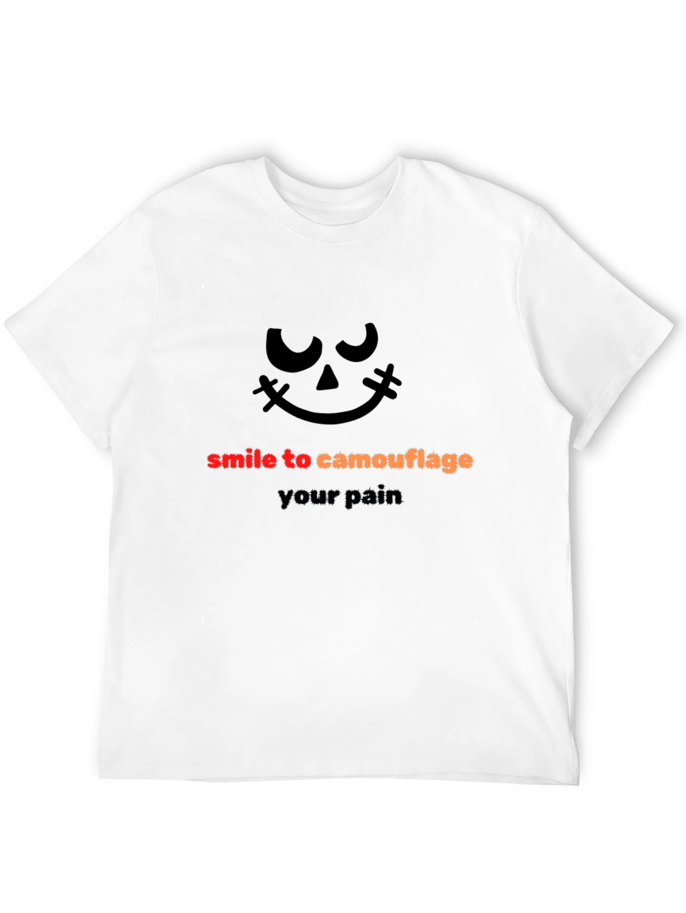 Smile to Camouflage Pain Black Graphic Tee