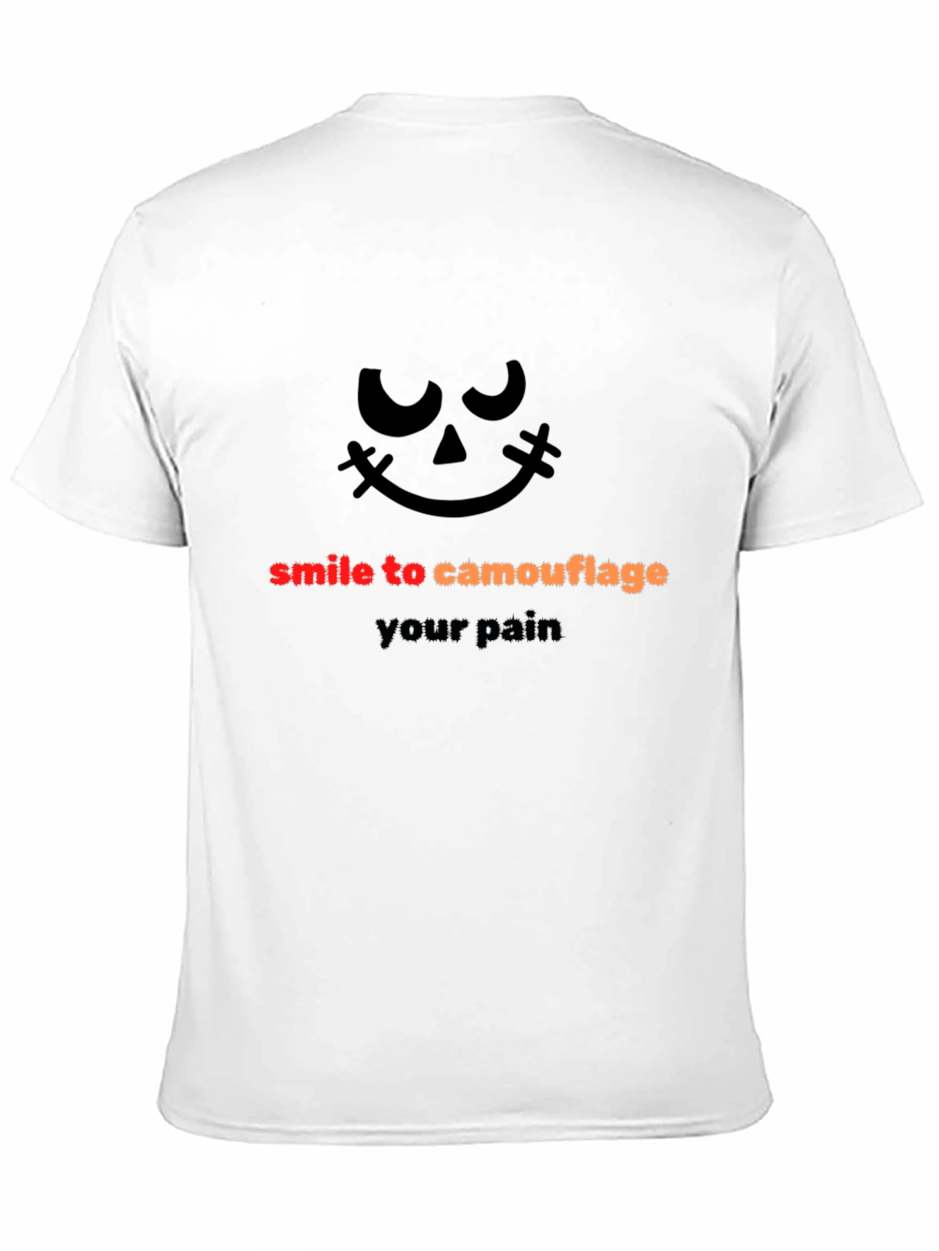 Smile to Camouflage Pain Black Graphic Tee