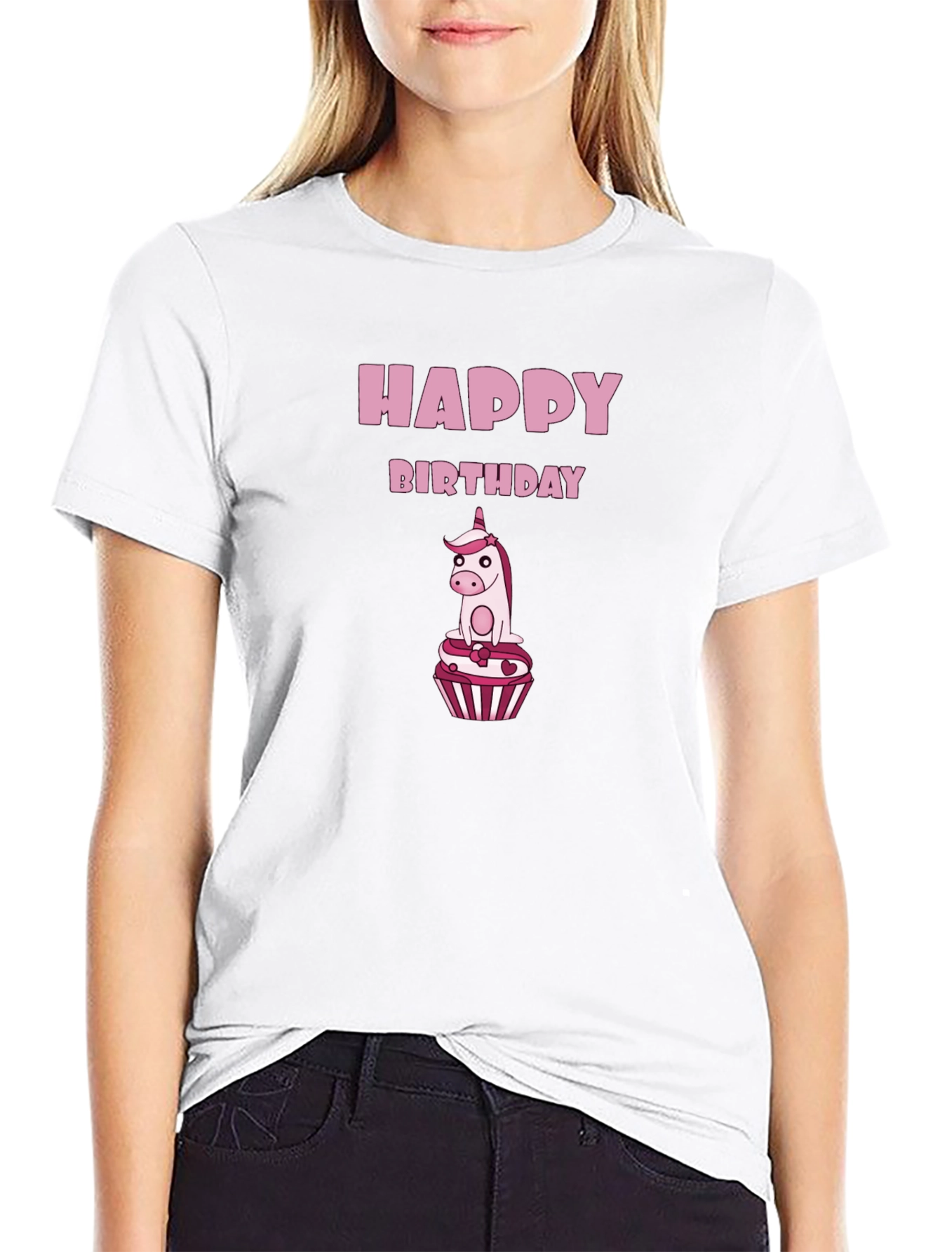Happy Birthday Unicorn Cupcake T-Shirt