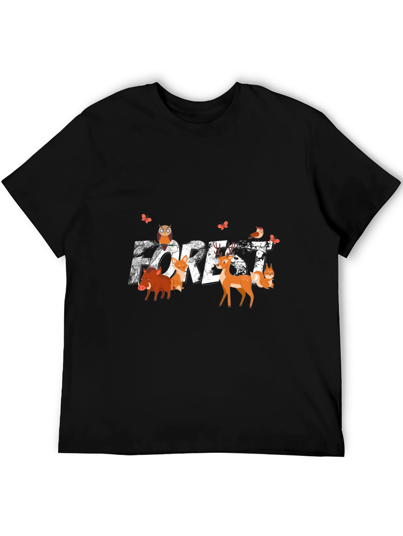 Forest Animals Graphic Print T-Shirt