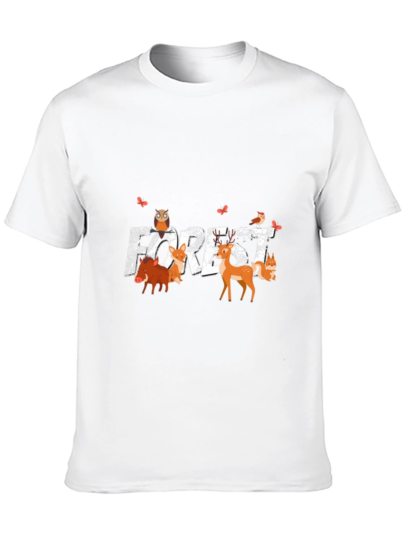 Forest Animals Graphic Print T-Shirt