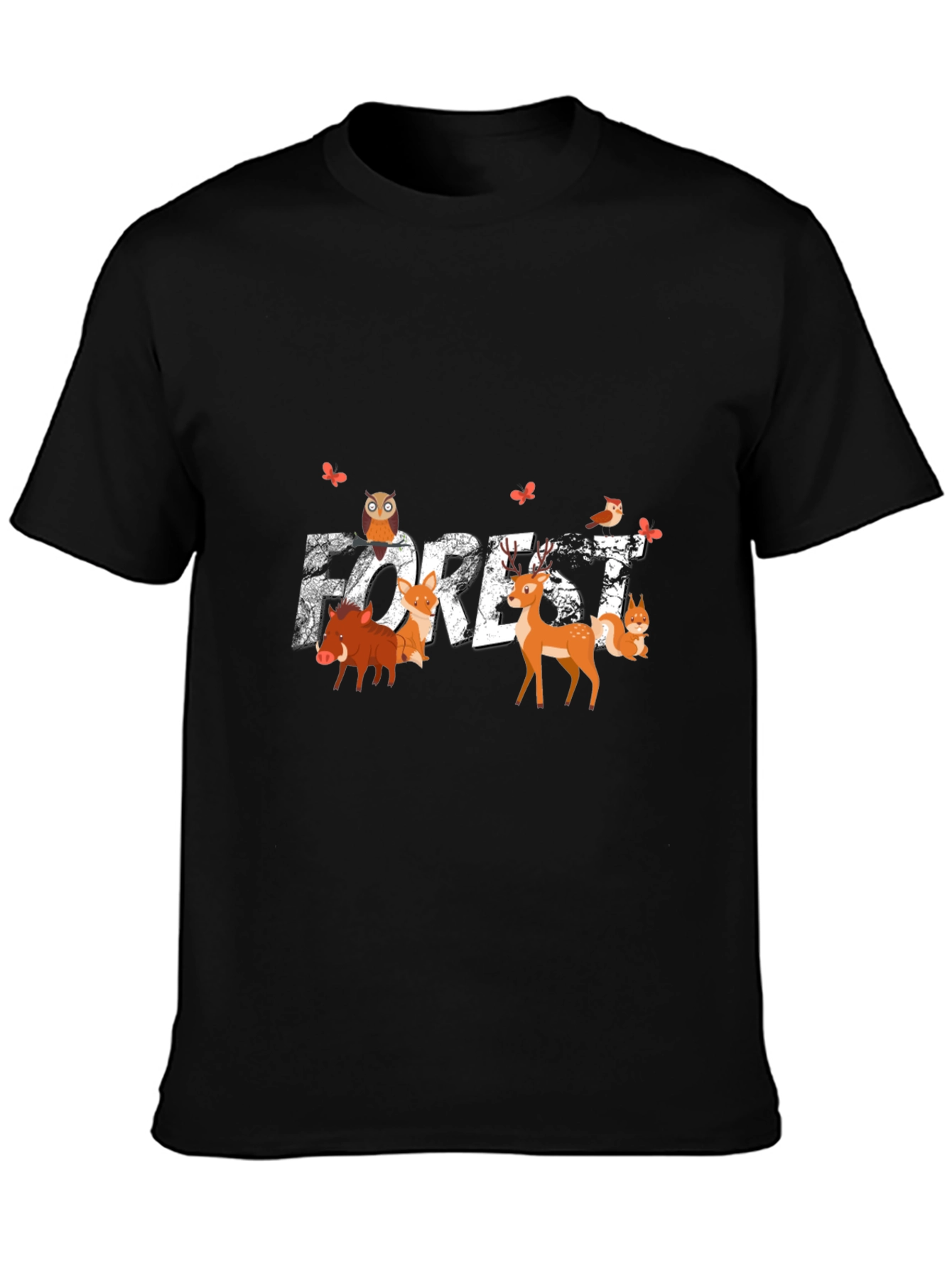 Forest Animals Graphic Print T-Shirt