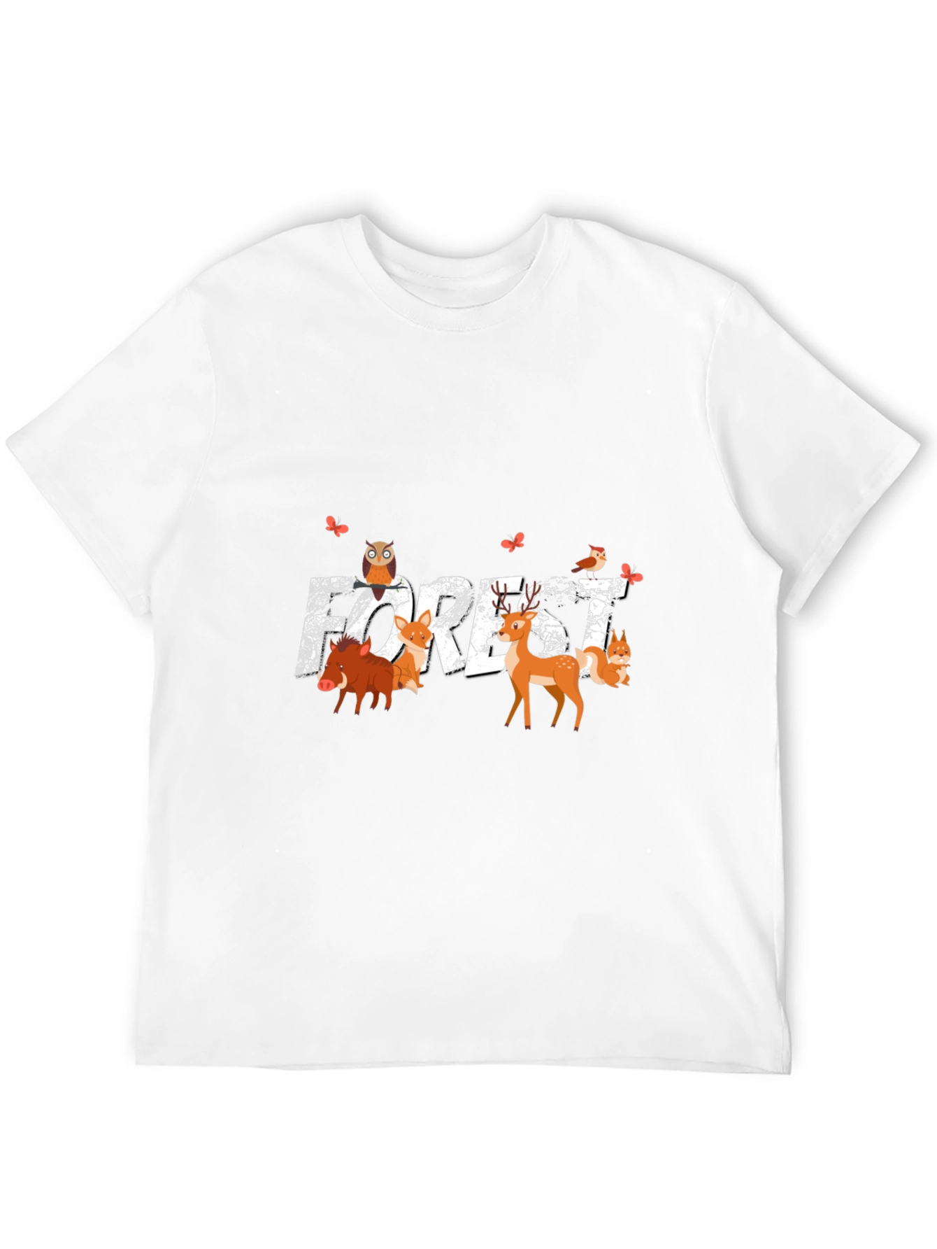 Forest Animals Graphic Print T-Shirt