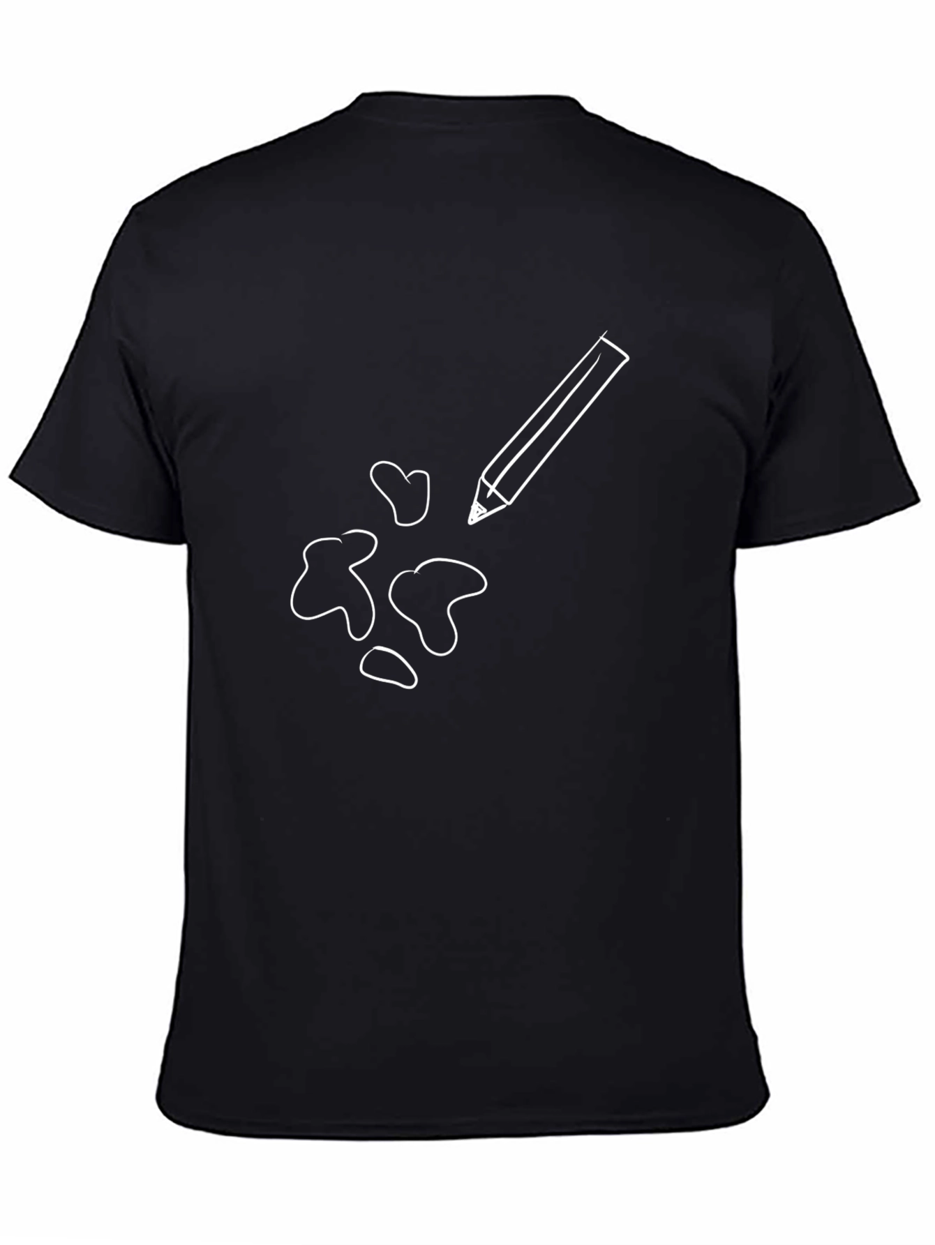 Creative Pencil Sketch Black T-Shirt