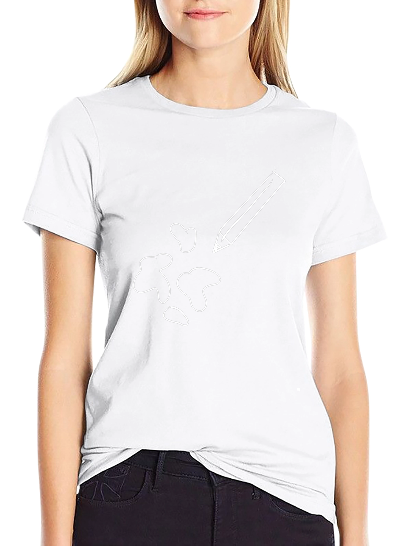 Creative Pencil Sketch Black T-Shirt