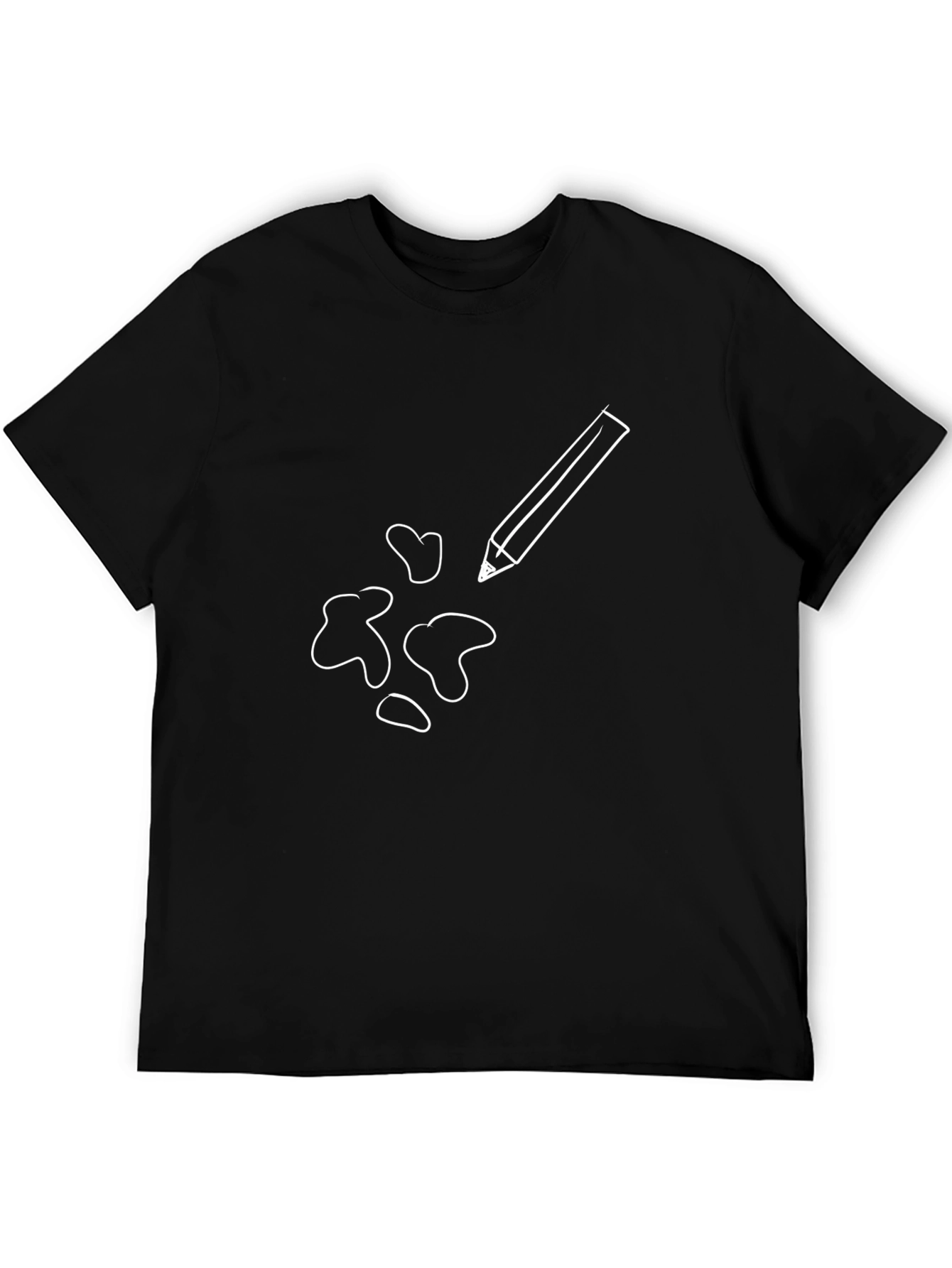 Creative Pencil Sketch Black T-Shirt