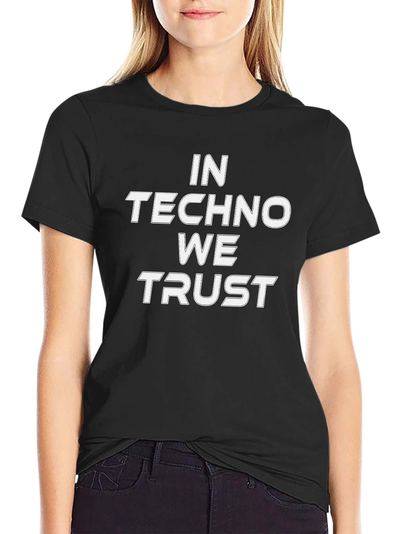 In Techno We Trust Black T-Shirt
