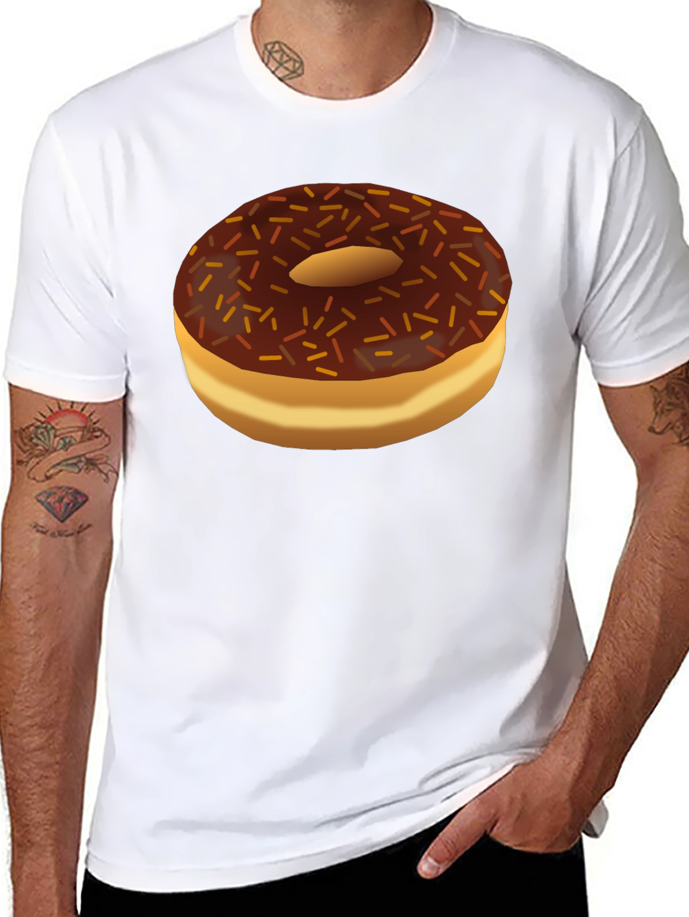 Donut Graphic Black T-Shirt - Delicious Design!