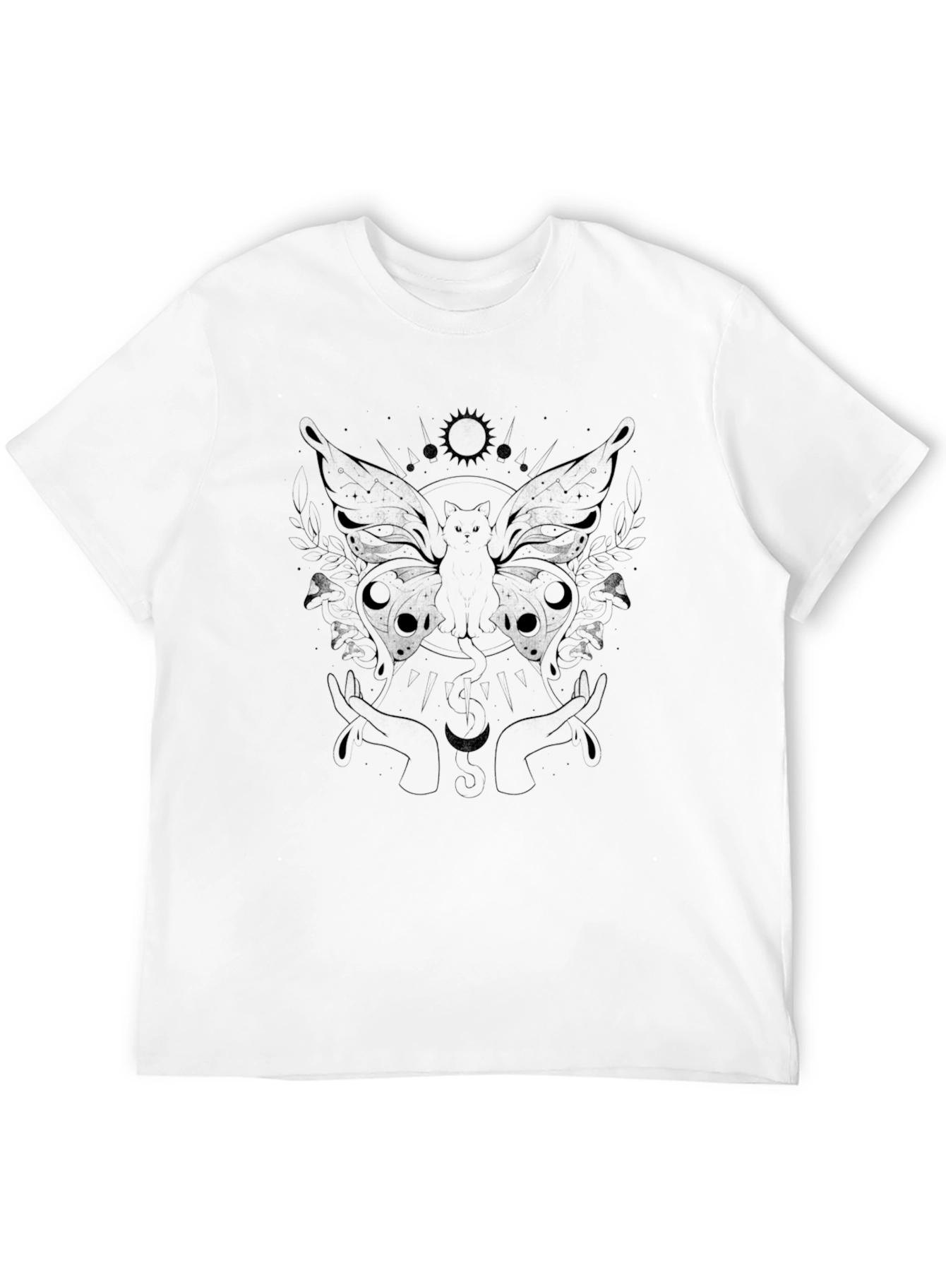 Mystic Moth Graphic Tee - Soft Black Cotton