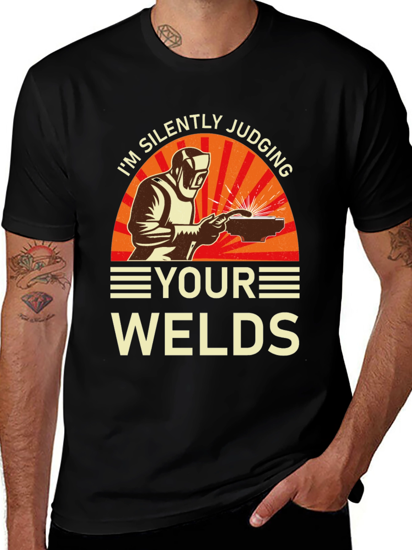 Welder T-Shirt - Silently Judging Your Welds Funny Tee