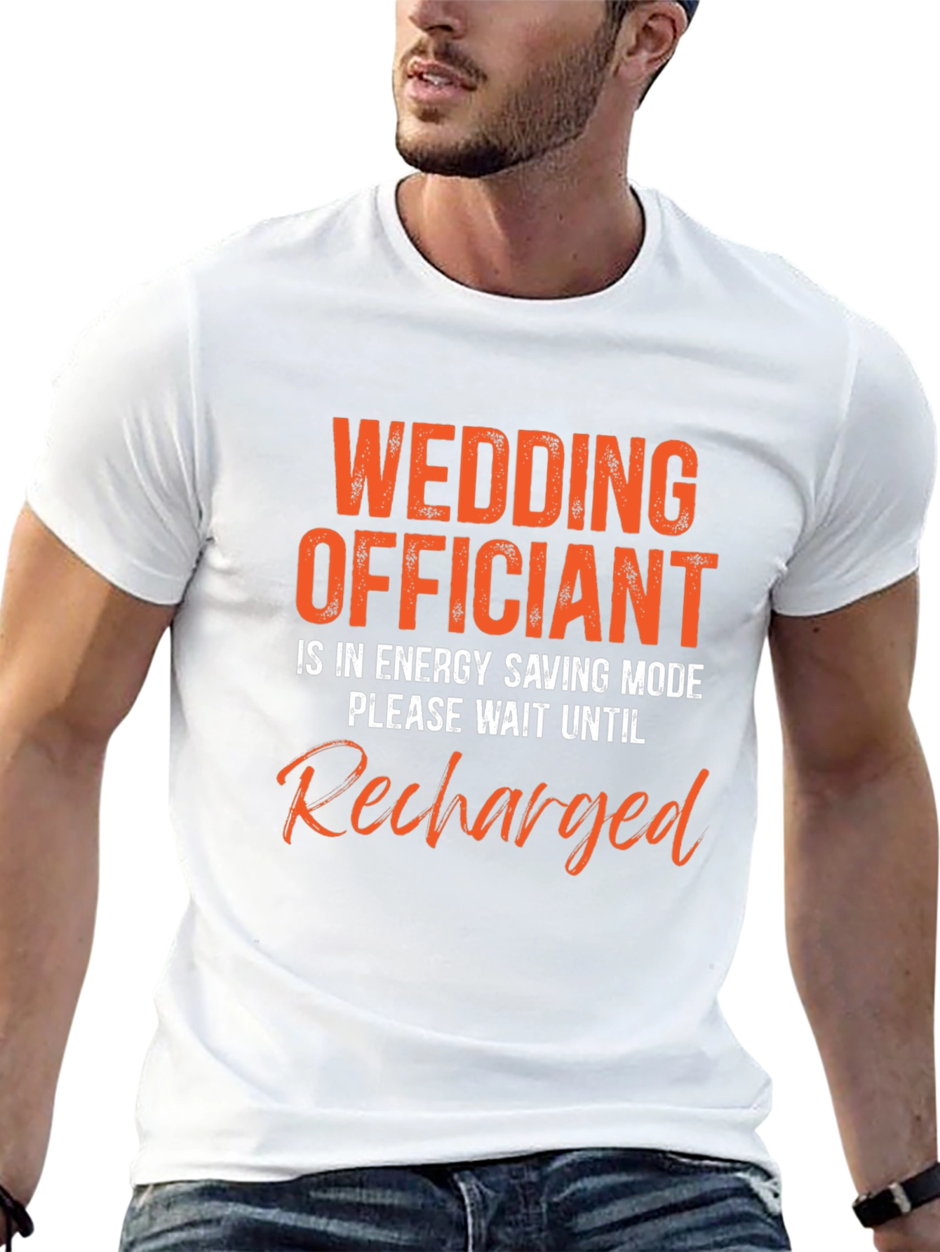 Wedding Officiant Energy Saving Mode Black T-Shirt