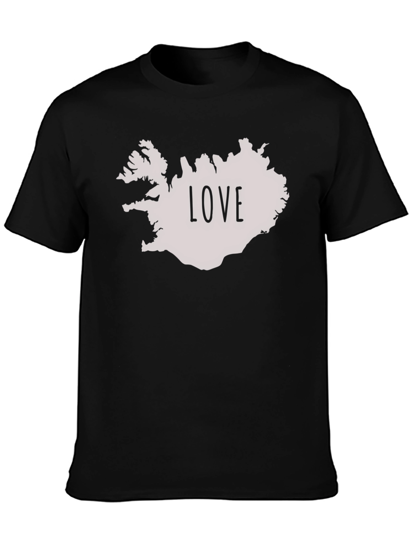 Iceland Love Graphic Tee - Black Casual Shirt