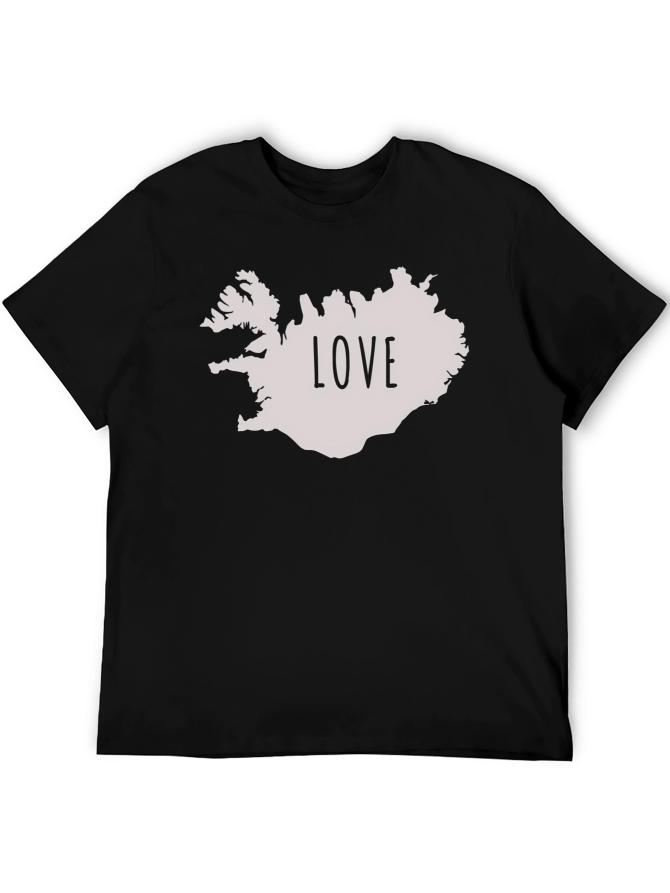 Iceland Love Graphic Tee - Black Casual Shirt