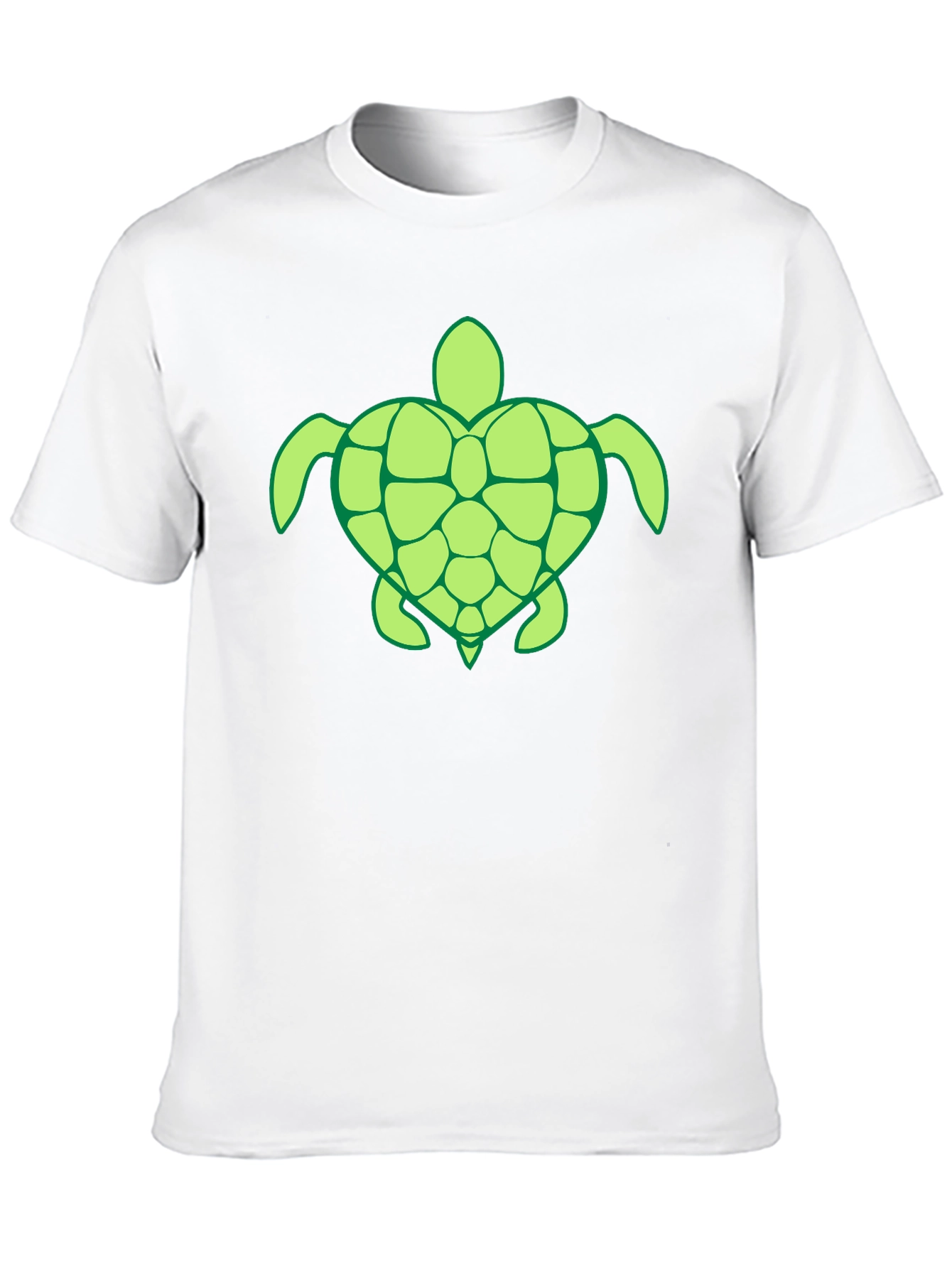 Mens Black T-Shirt with Green Turtle Design