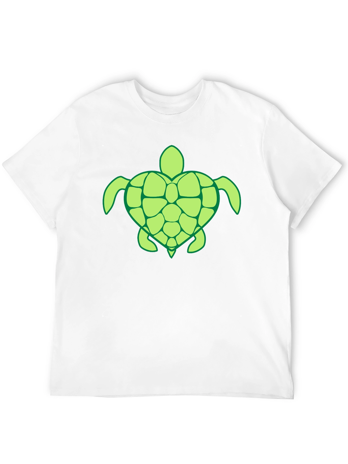 Mens Black T-Shirt with Green Turtle Design