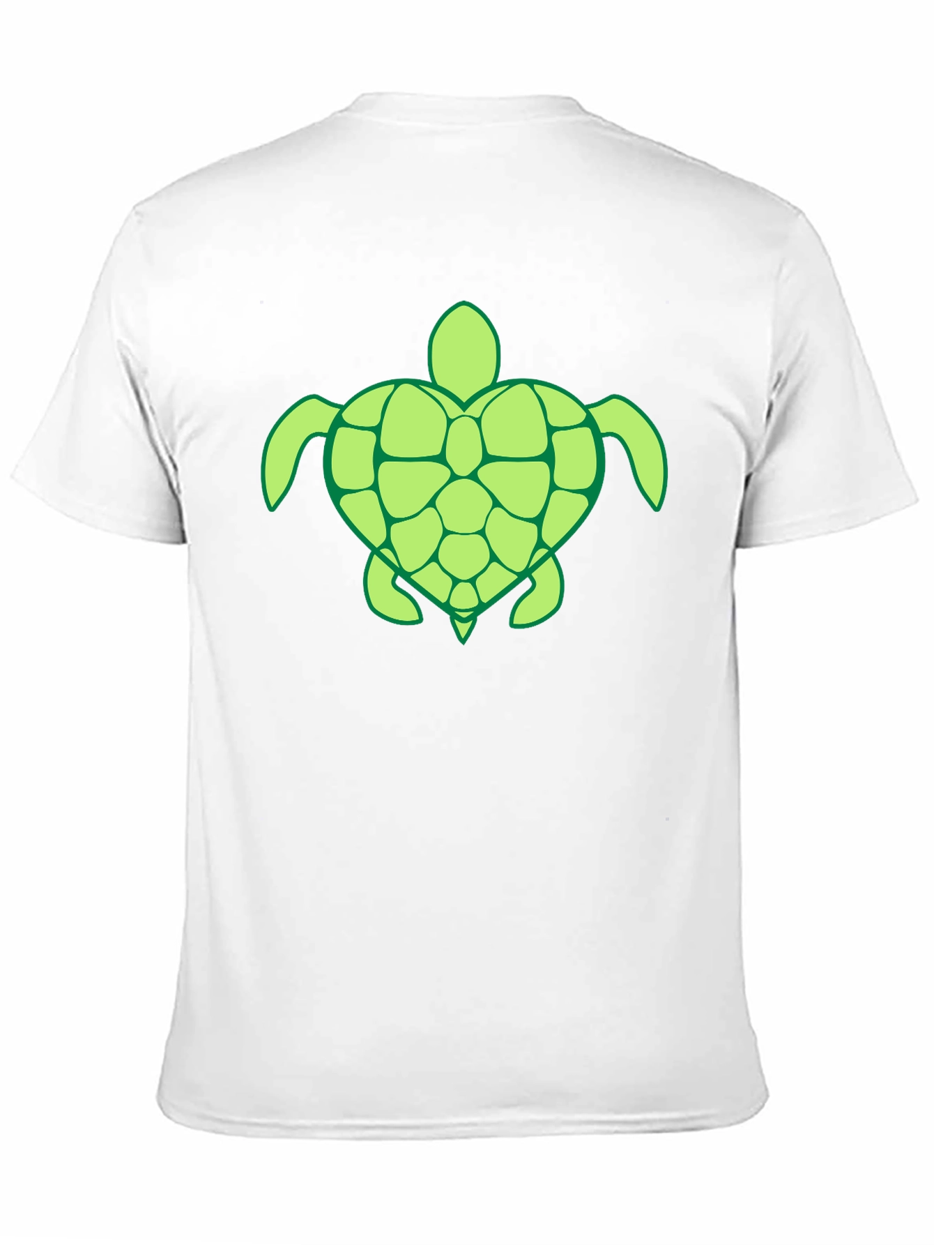 Mens Black T-Shirt with Green Turtle Design