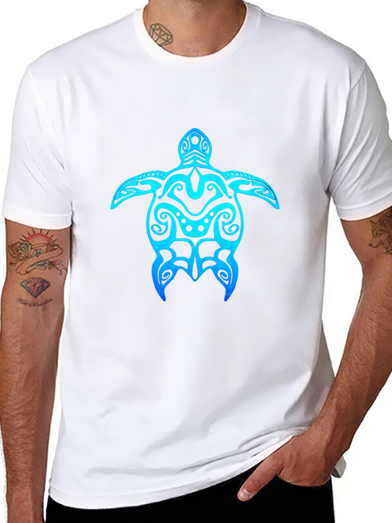 Tribal Turtle Graphic Tee - Black