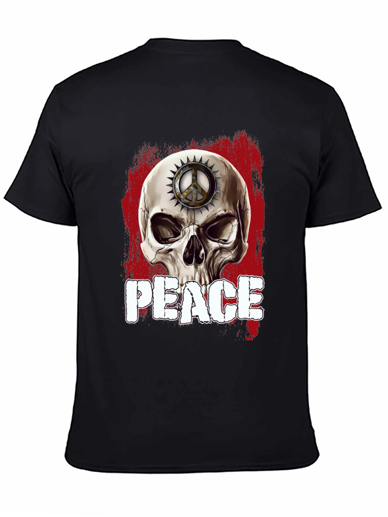 Skull Peace Sign Graphic T-Shirt