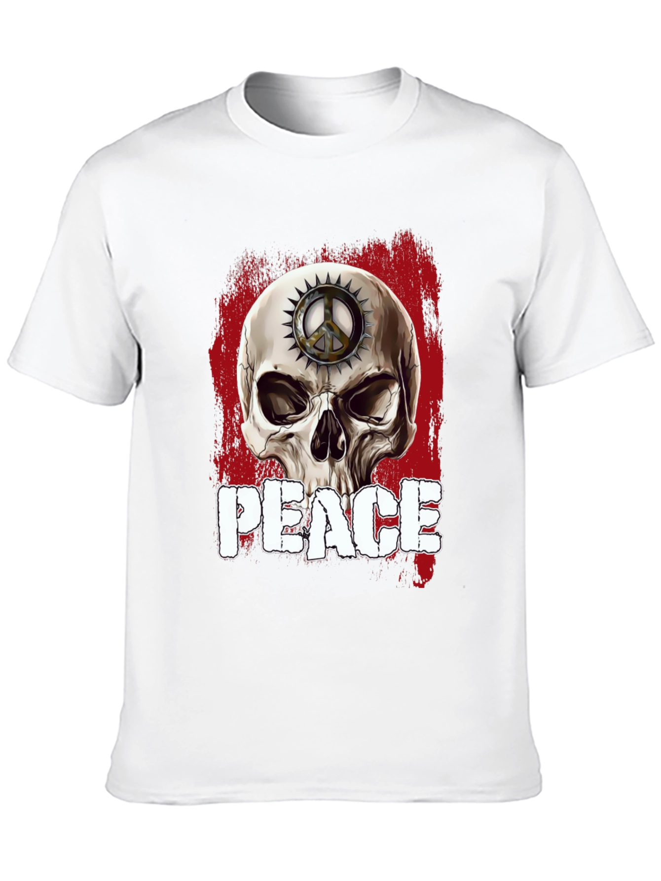 Skull Peace Sign Graphic T-Shirt