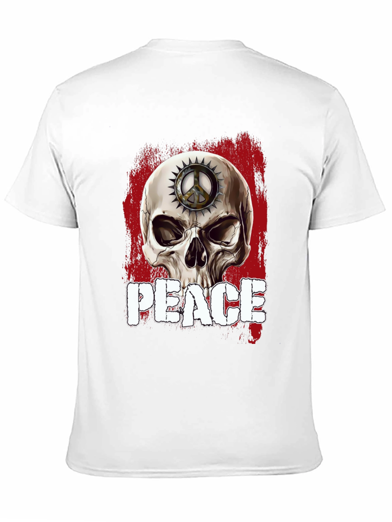 Skull Peace Sign Graphic T-Shirt