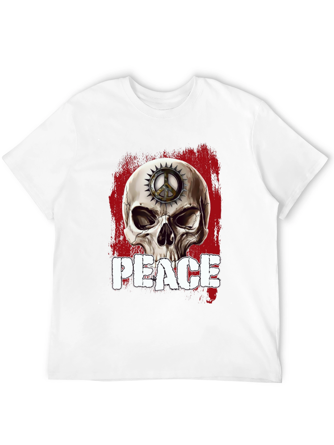 Skull Peace Sign Graphic T-Shirt
