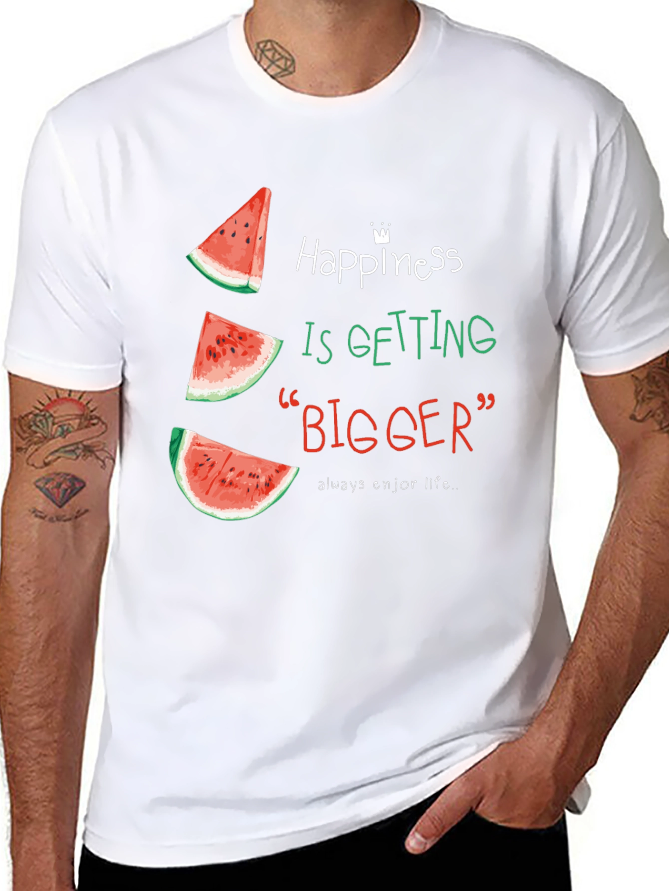 Happiness Getting Bigger Watermelon T-Shirt