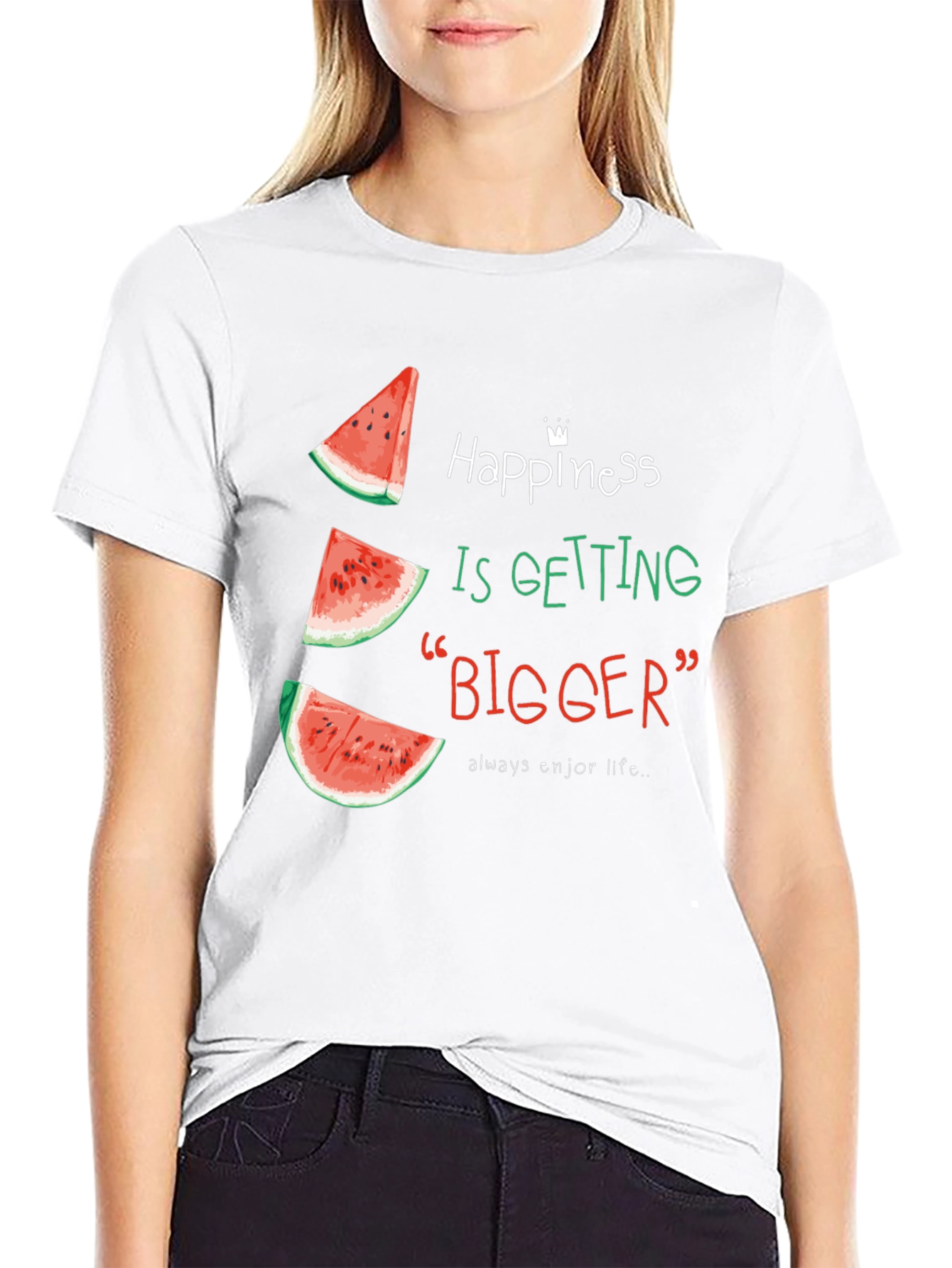 Happiness Getting Bigger Watermelon T-Shirt
