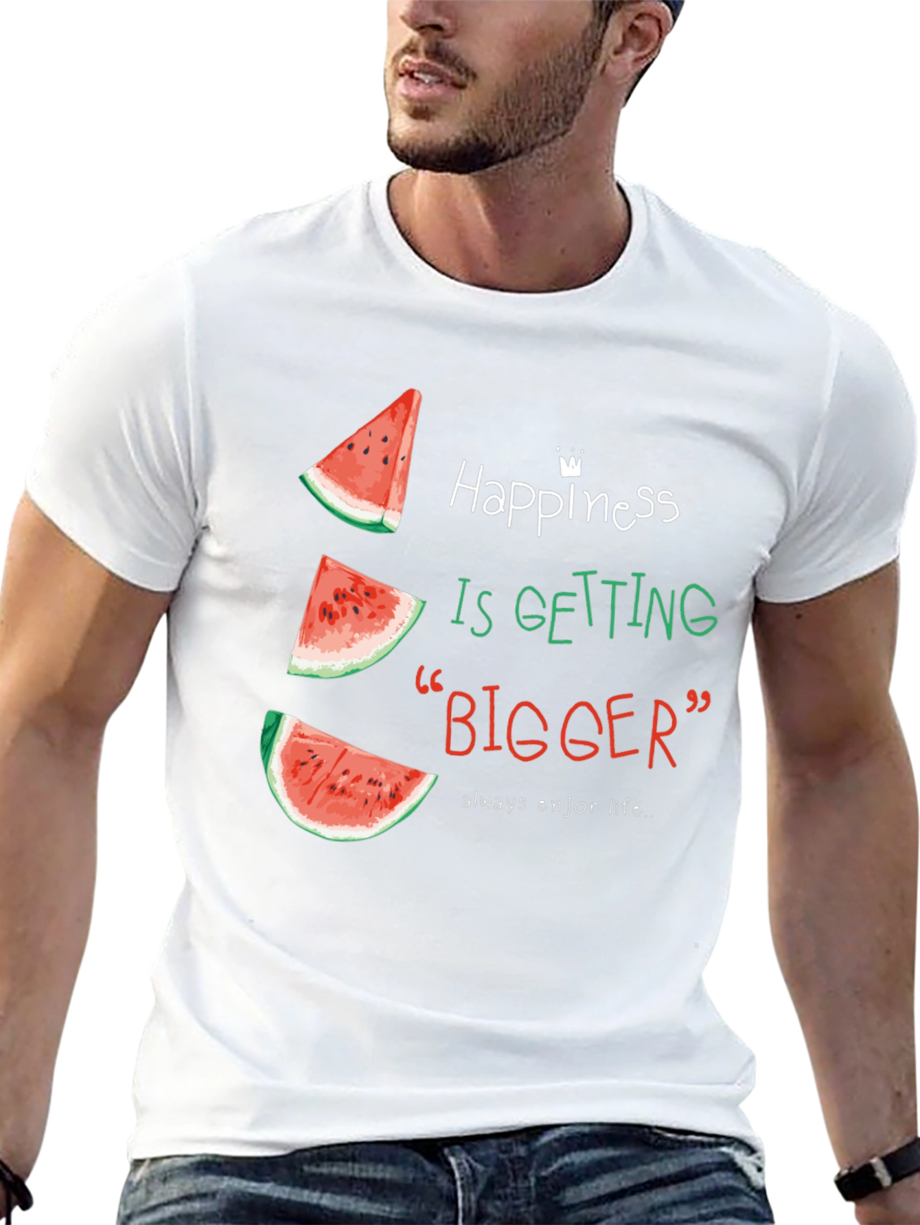 Happiness Getting Bigger Watermelon T-Shirt