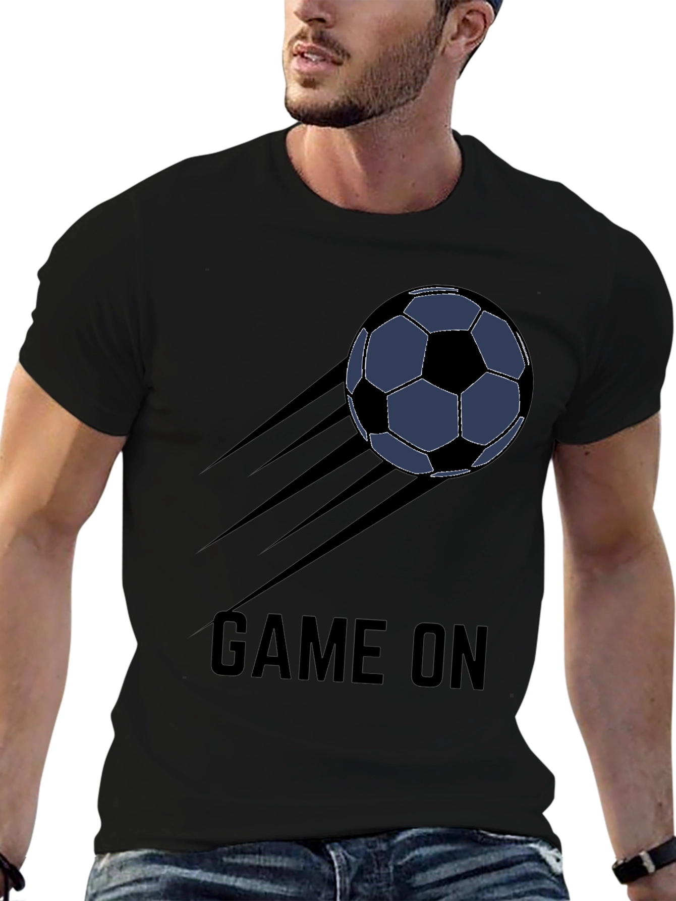 Game On Soccer Ball T-Shirt - Black