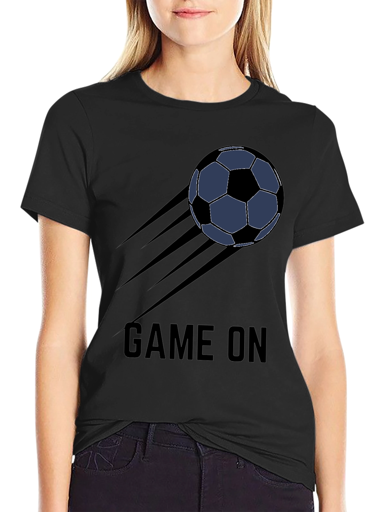 Game On Soccer Ball T-Shirt - Black