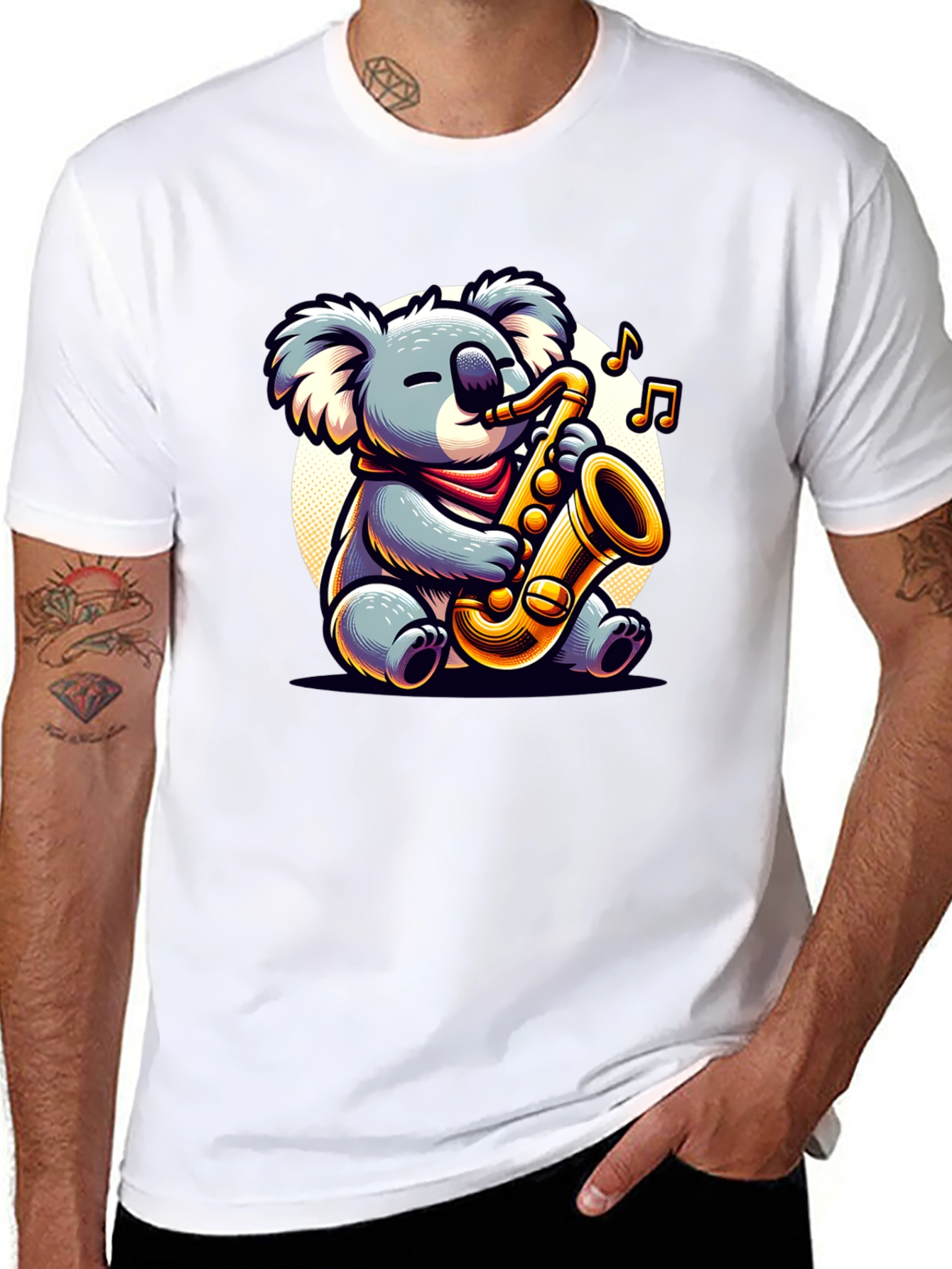 Koala Saxophone Player Graphic Tee