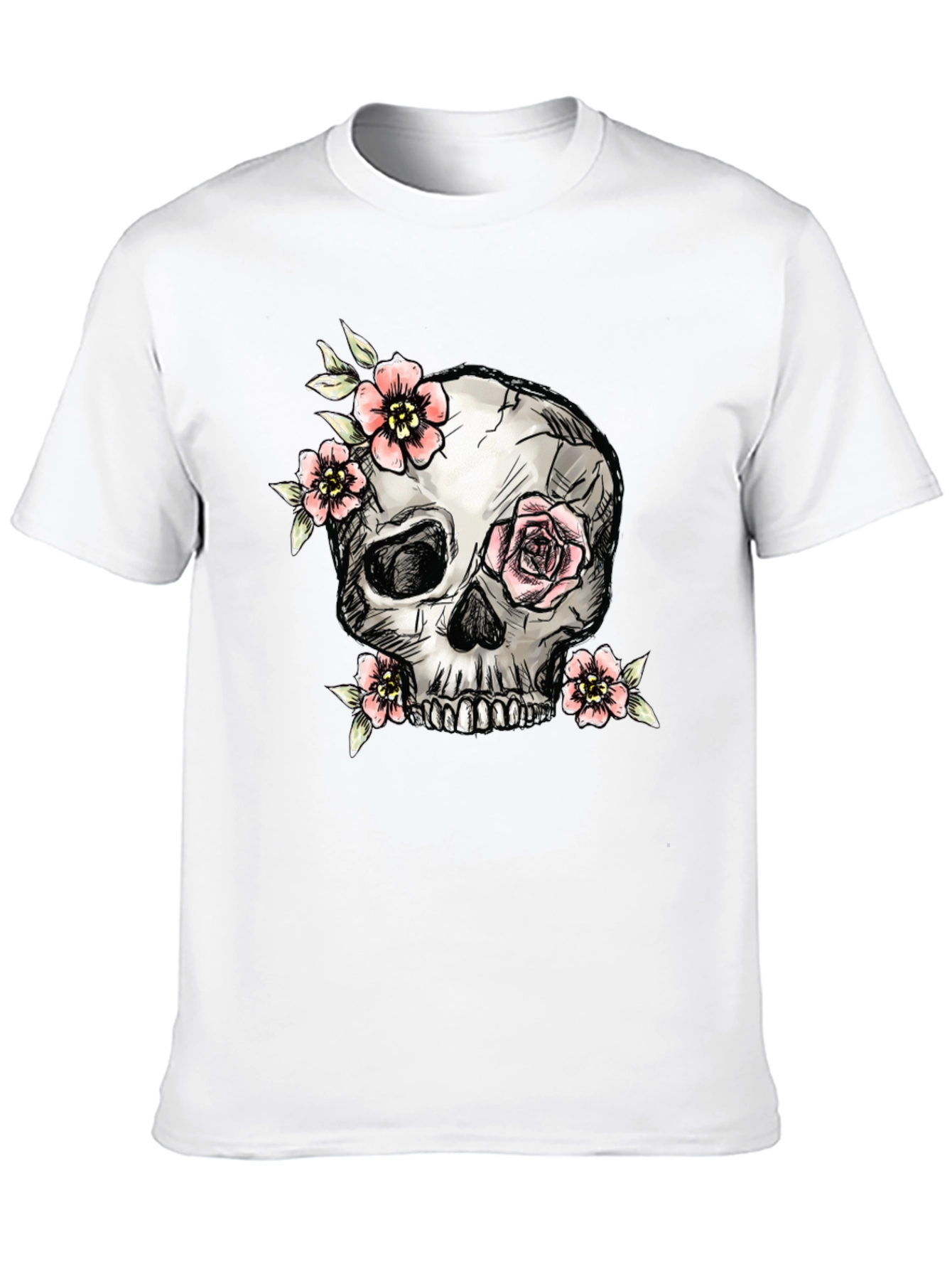 Skull & Floral T-Shirt - Graphic Tee
