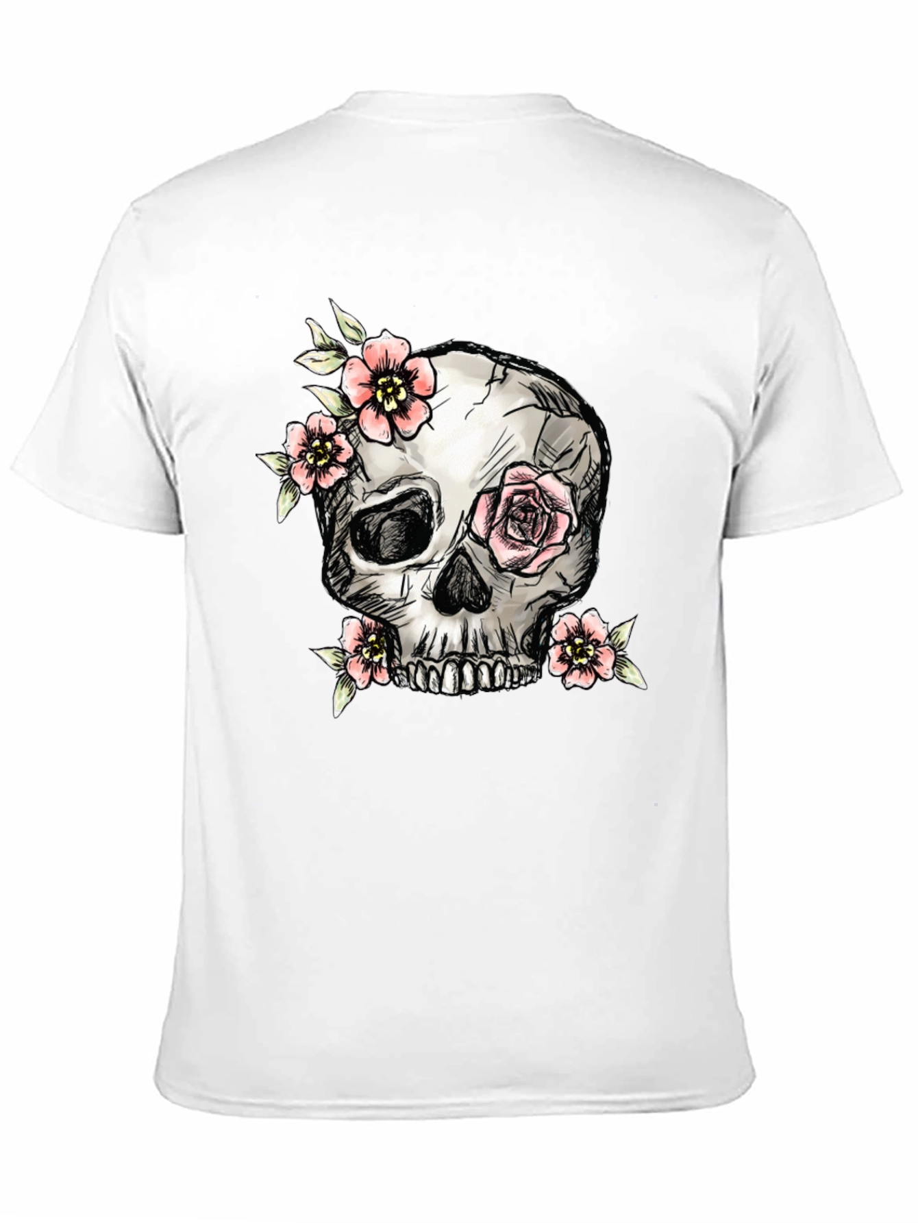 Skull & Floral T-Shirt - Graphic Tee