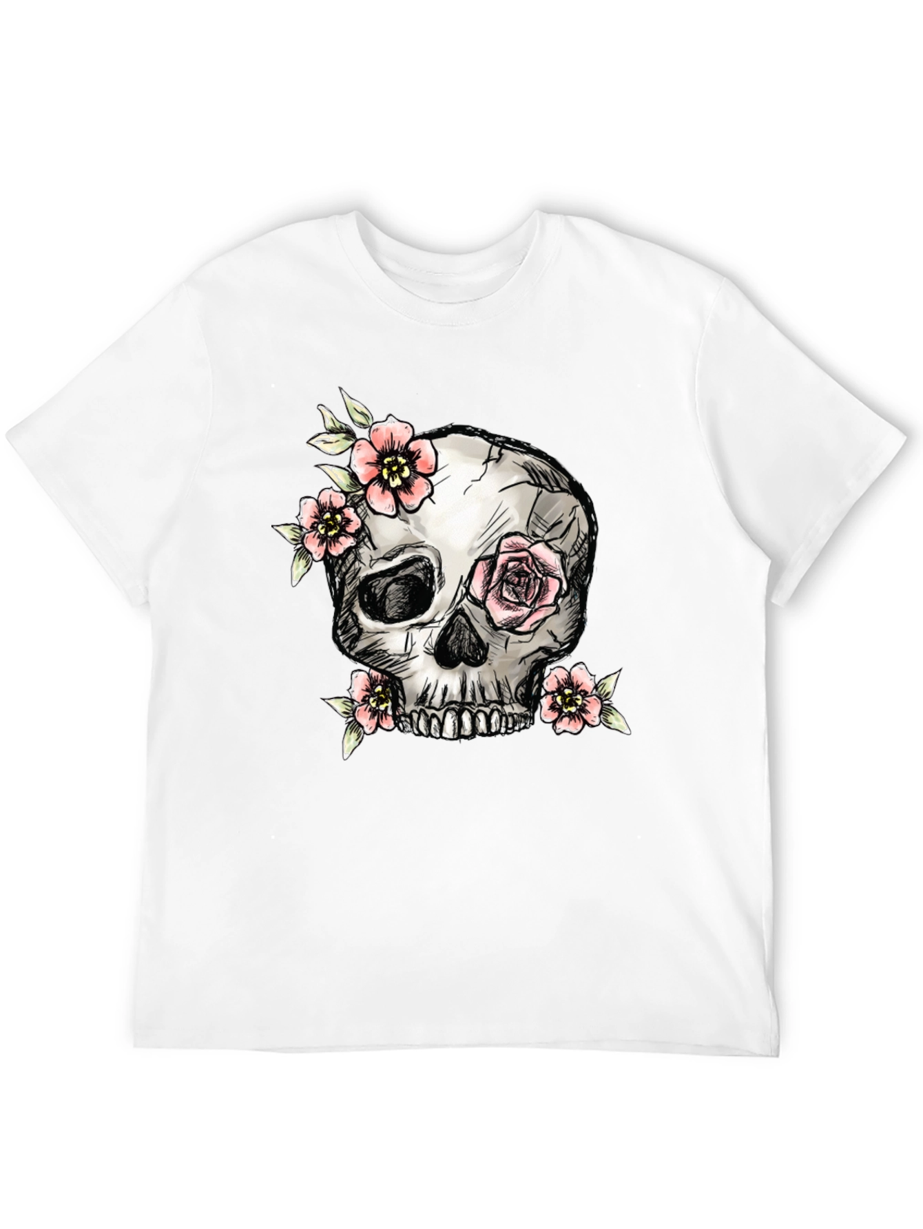 Skull & Floral T-Shirt - Graphic Tee