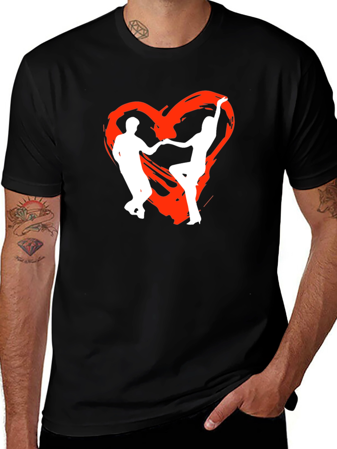Dancing Heart Tee - Black Graphic T-Shirt
