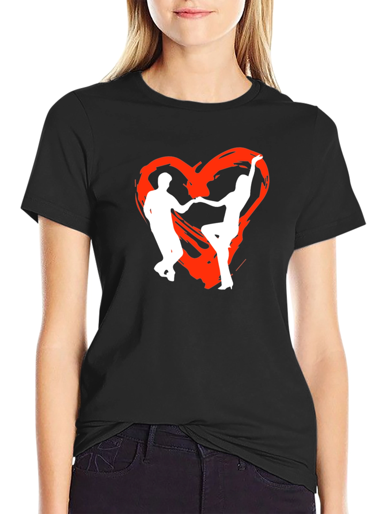 Dancing Heart Tee - Black Graphic T-Shirt