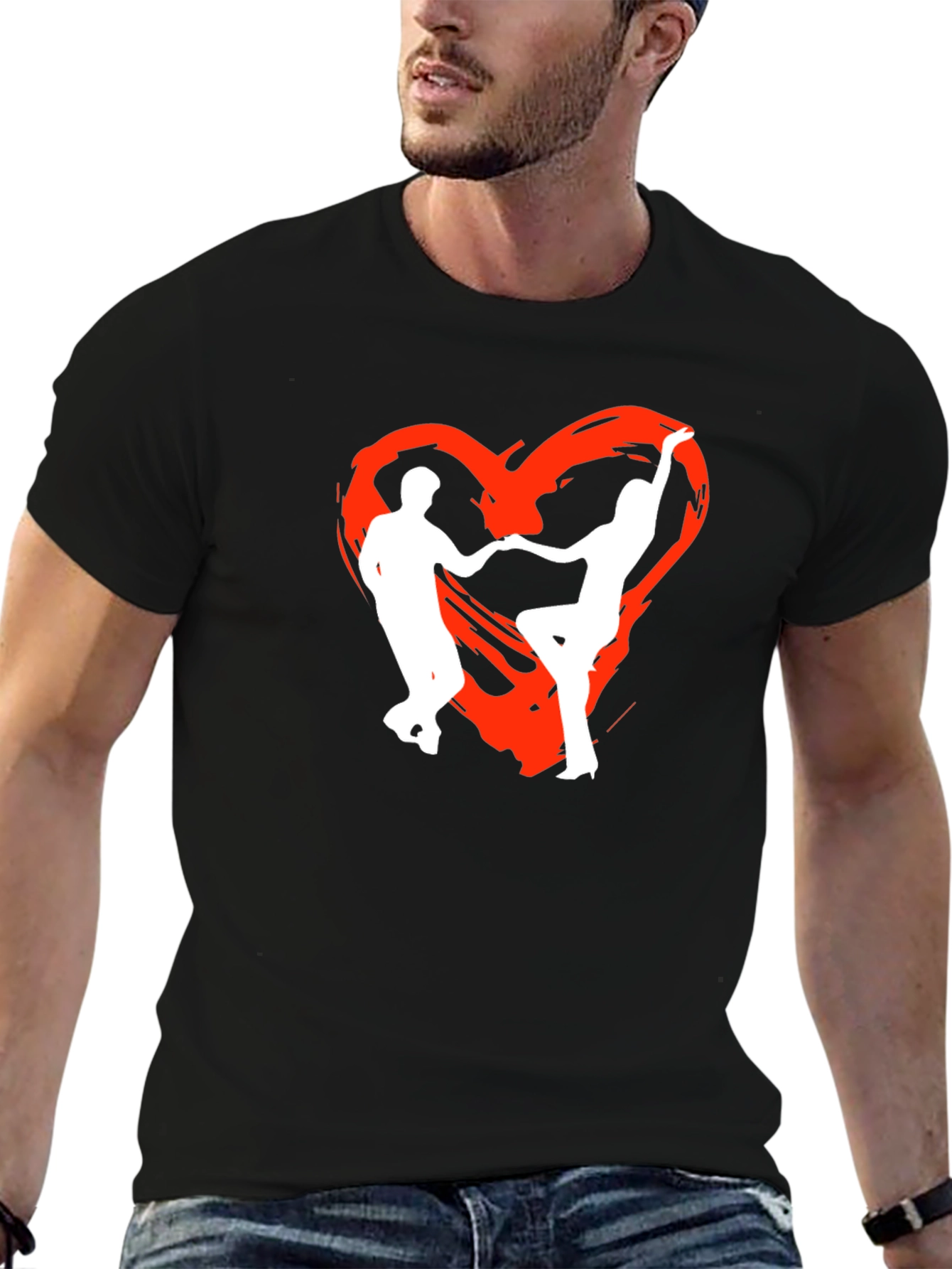 Dancing Heart Tee - Black Graphic T-Shirt
