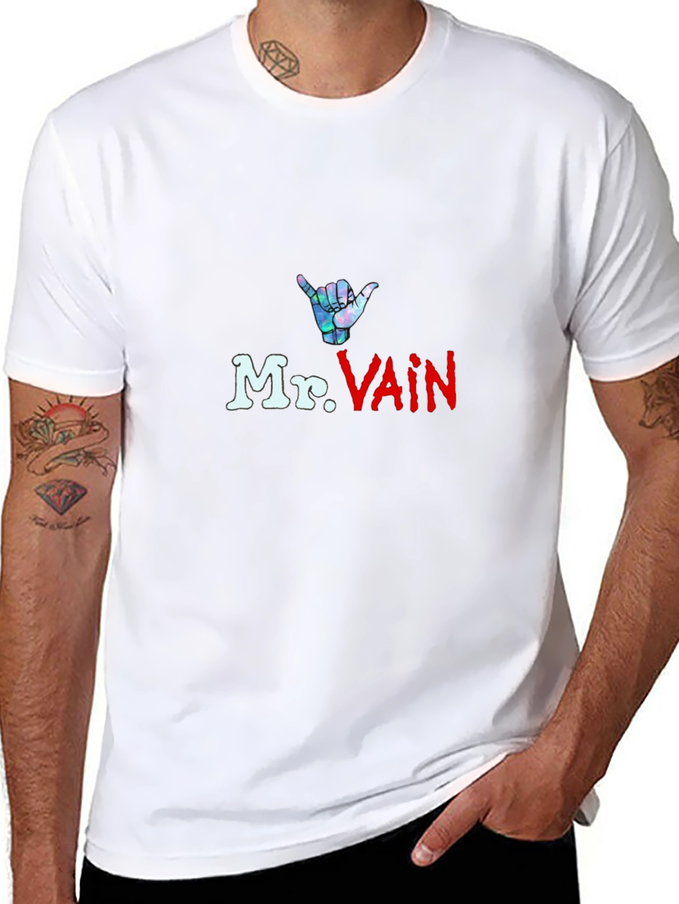 Mr. Vain T-Shirt - Shaka Hand Graphic