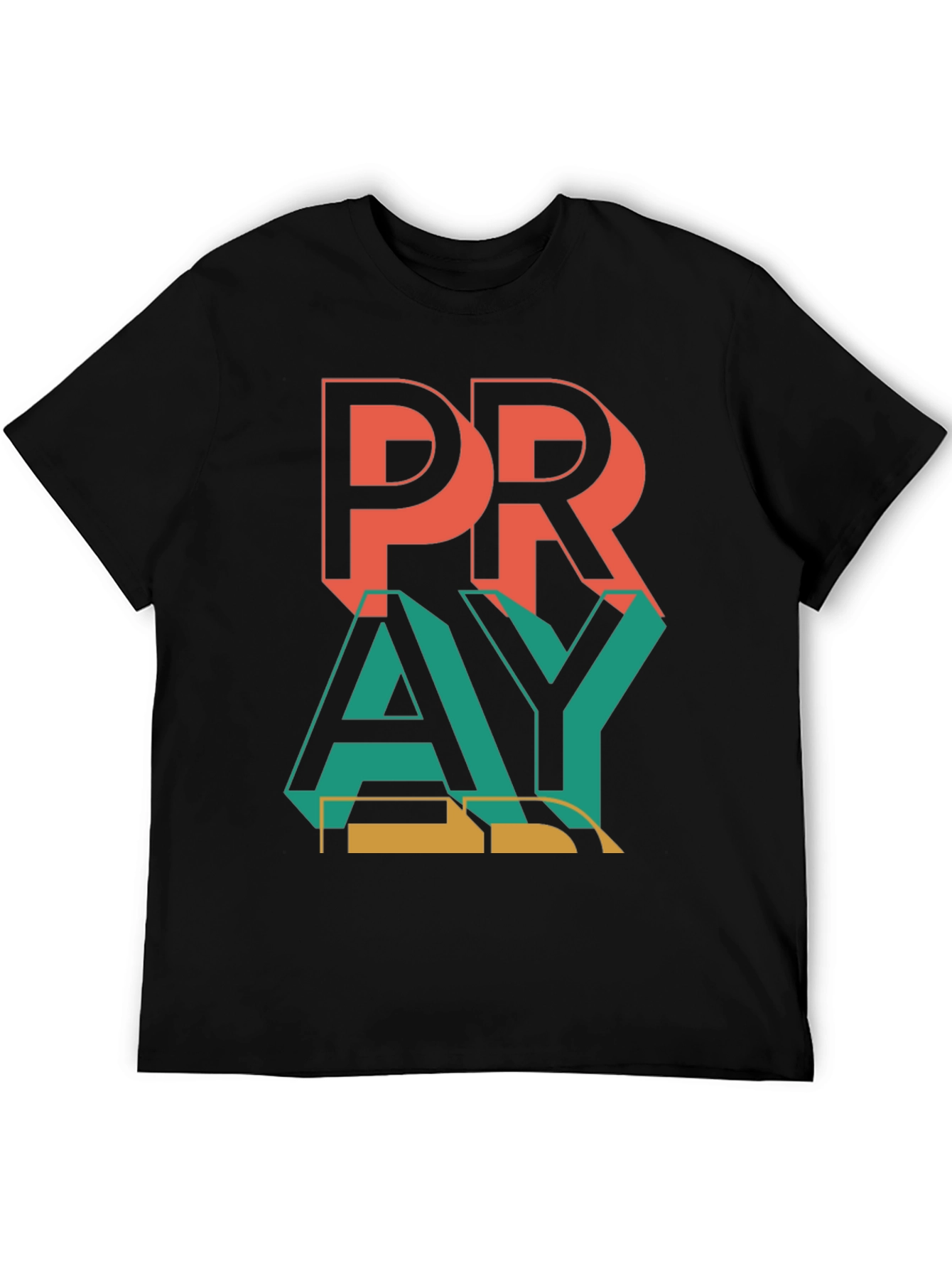 Pray Graphic Print Black T-Shirt