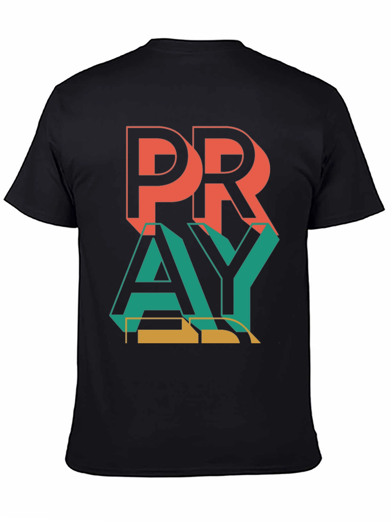 Pray Graphic Print Black T-Shirt
