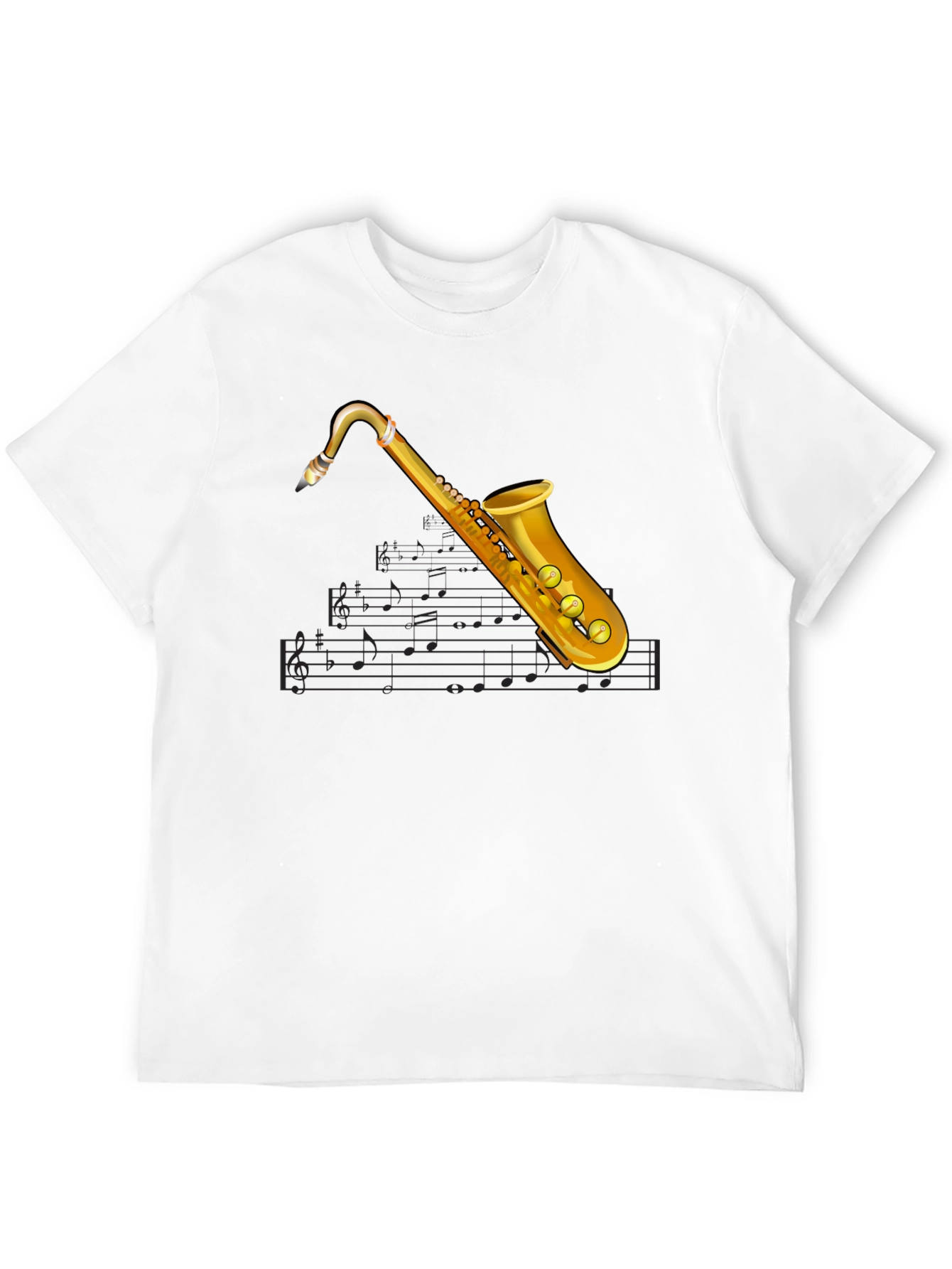 Saxophone Music T-Shirt - Black Cotton Tee
