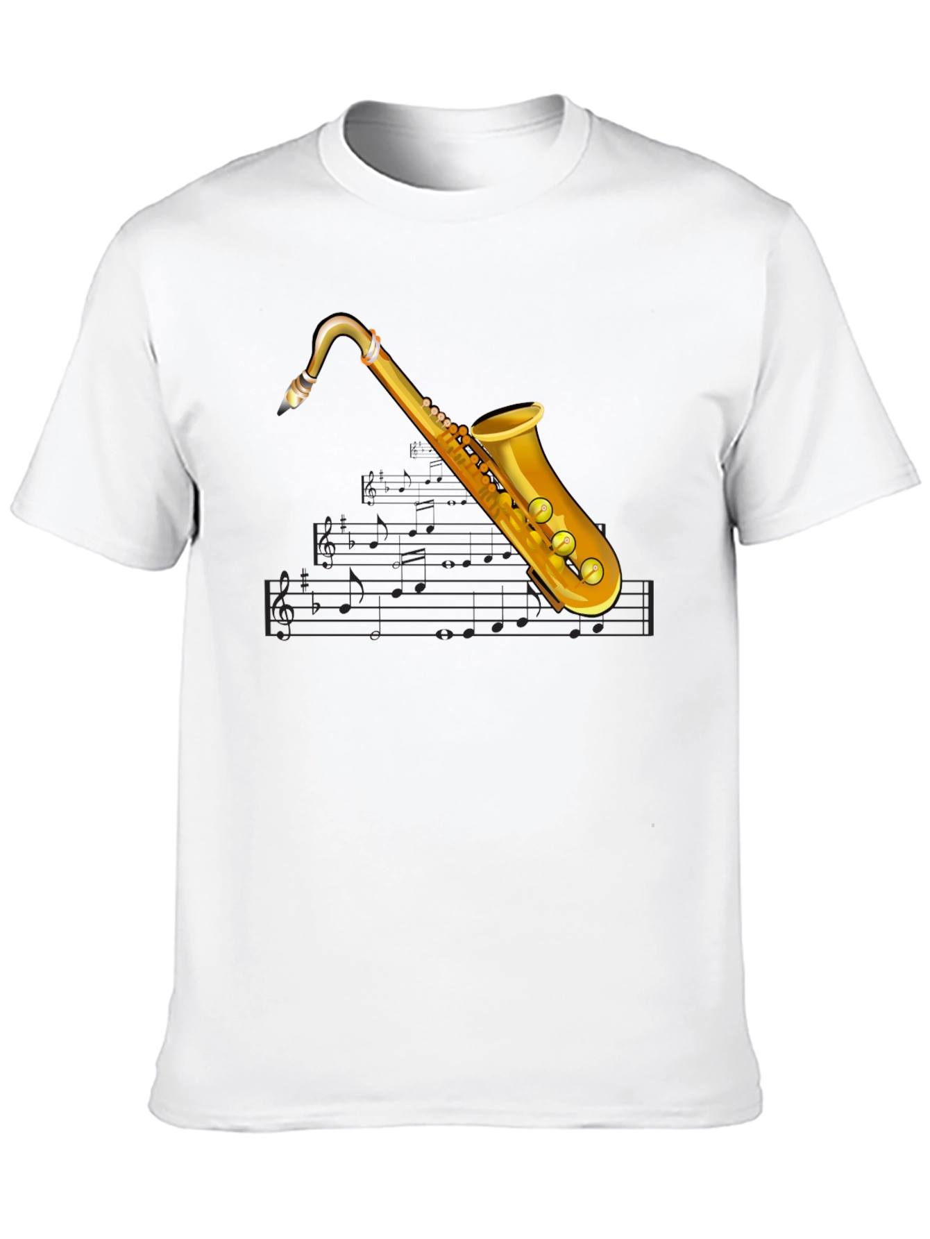 Saxophone Music T-Shirt - Black Cotton Tee