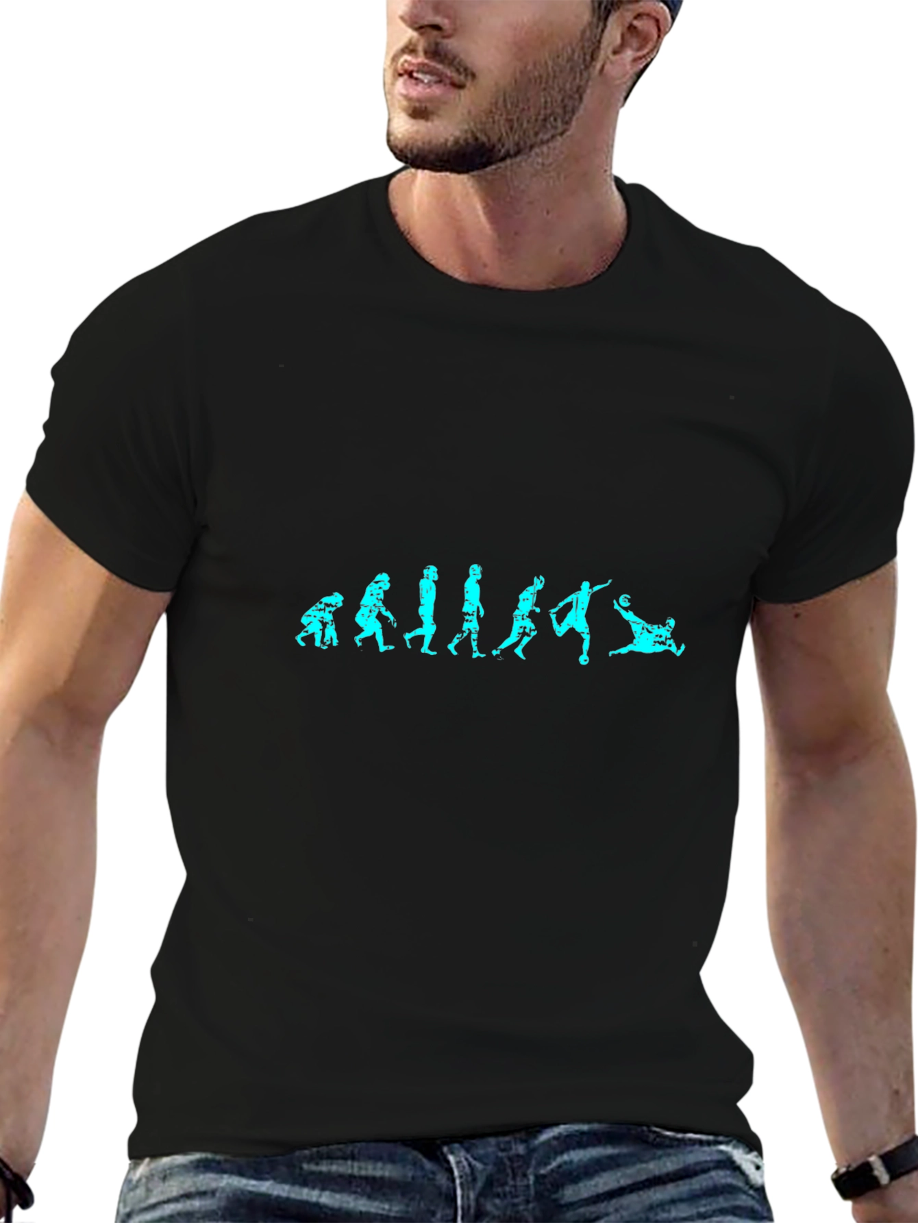Evolution of Soccer Black Graphic Tee