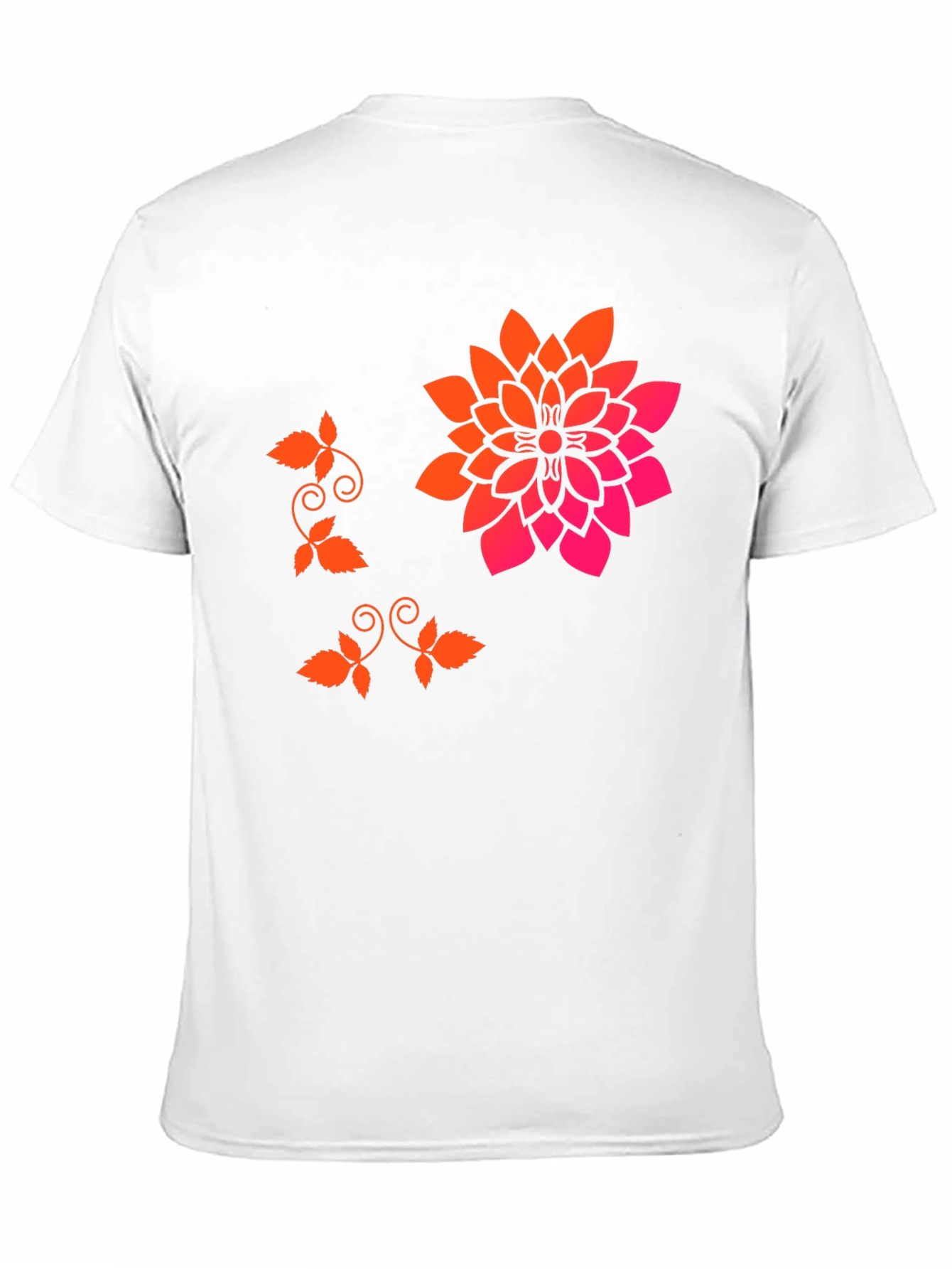 Stylish Black T-Shirt with Floral Accent