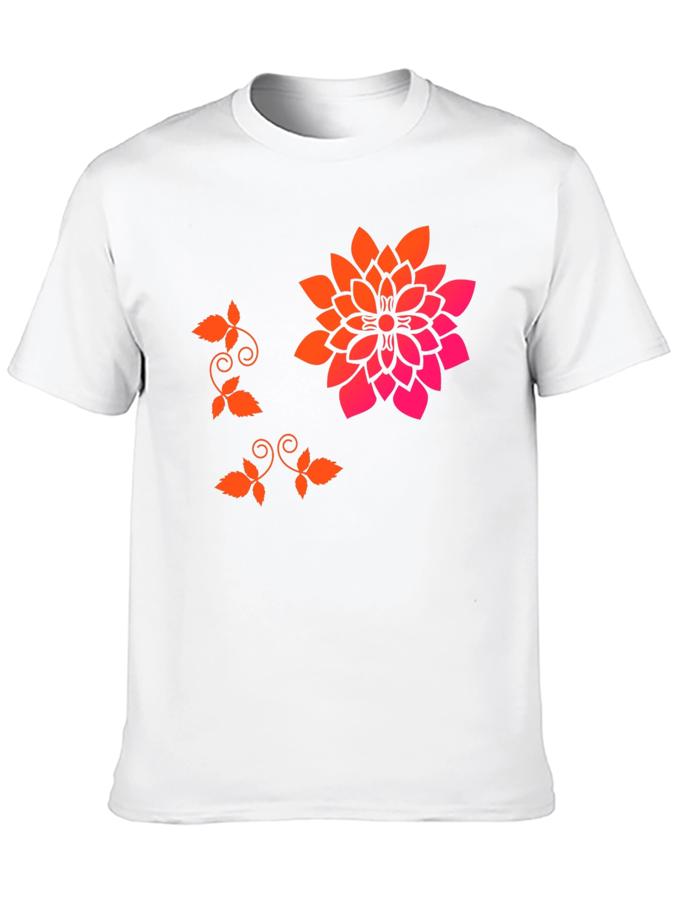 Stylish Black T-Shirt with Floral Accent