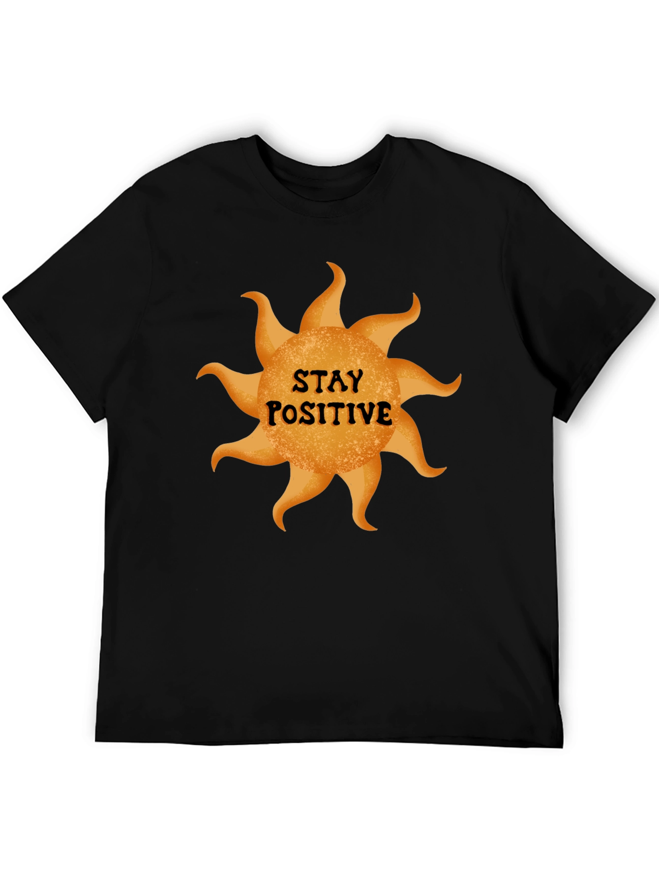 Stay Positive Sun Graphic Black T-Shirt