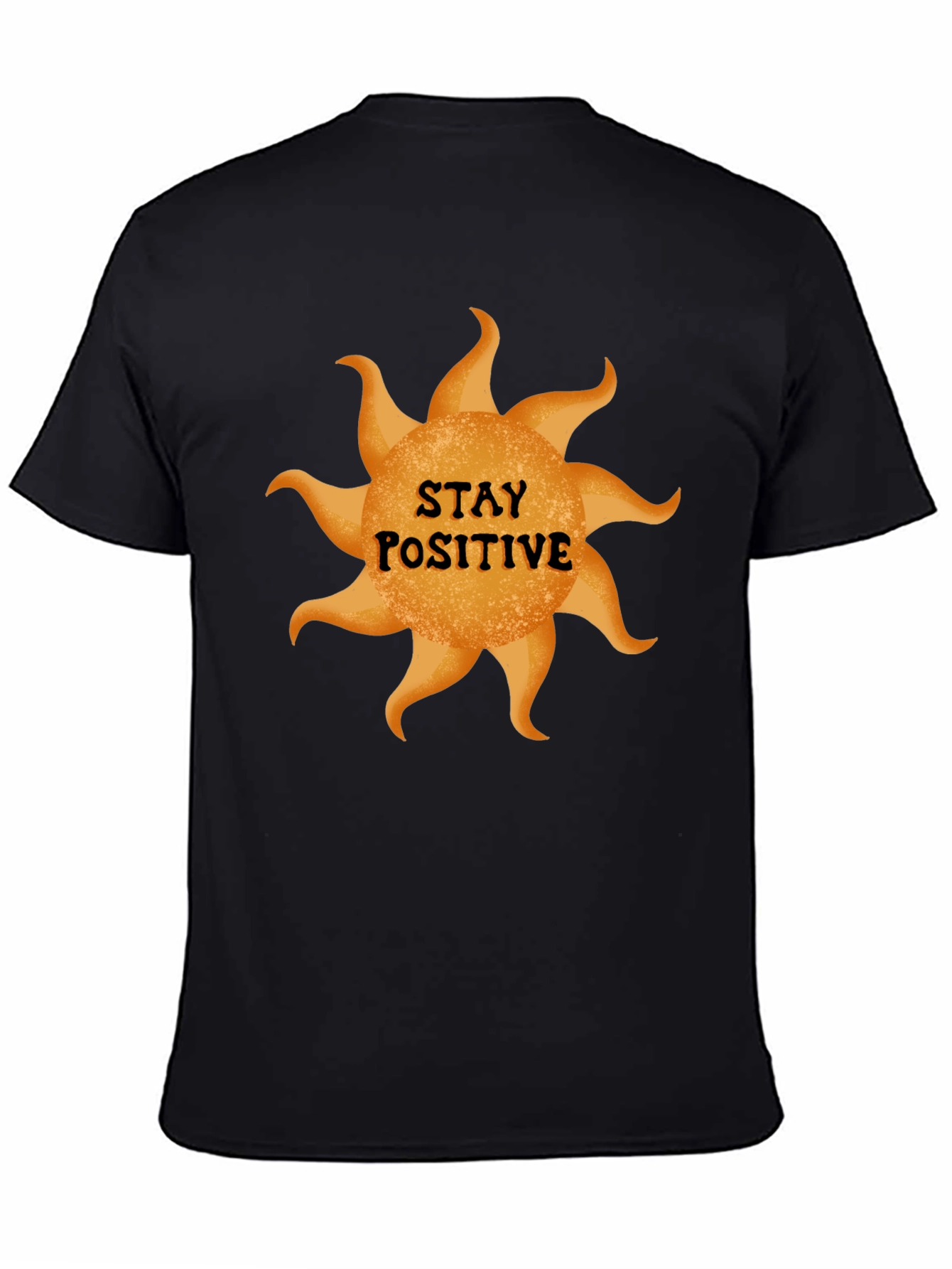 Stay Positive Sun Graphic Black T-Shirt